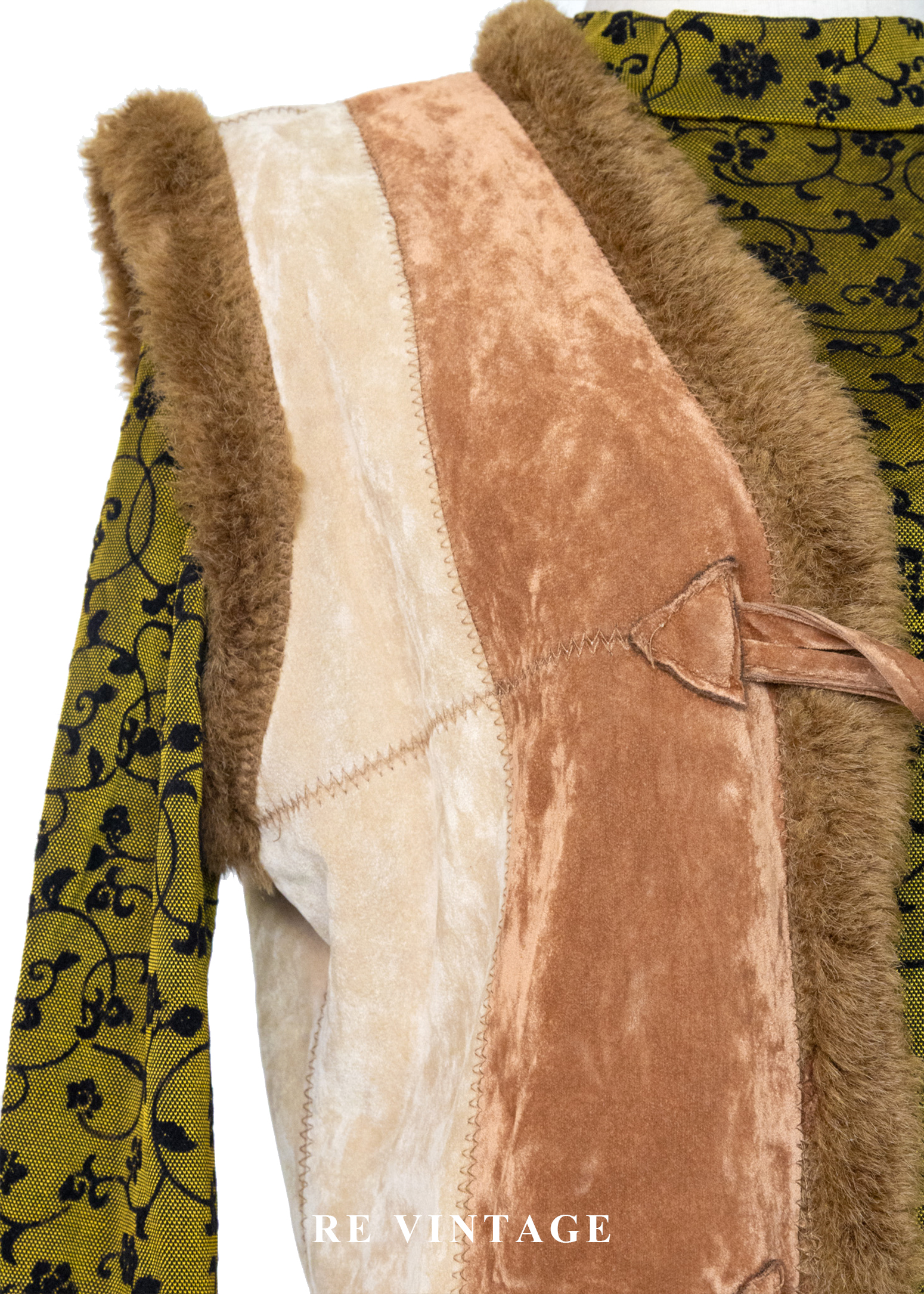 Caramel Field 焦糖色毛絨交錯背心5