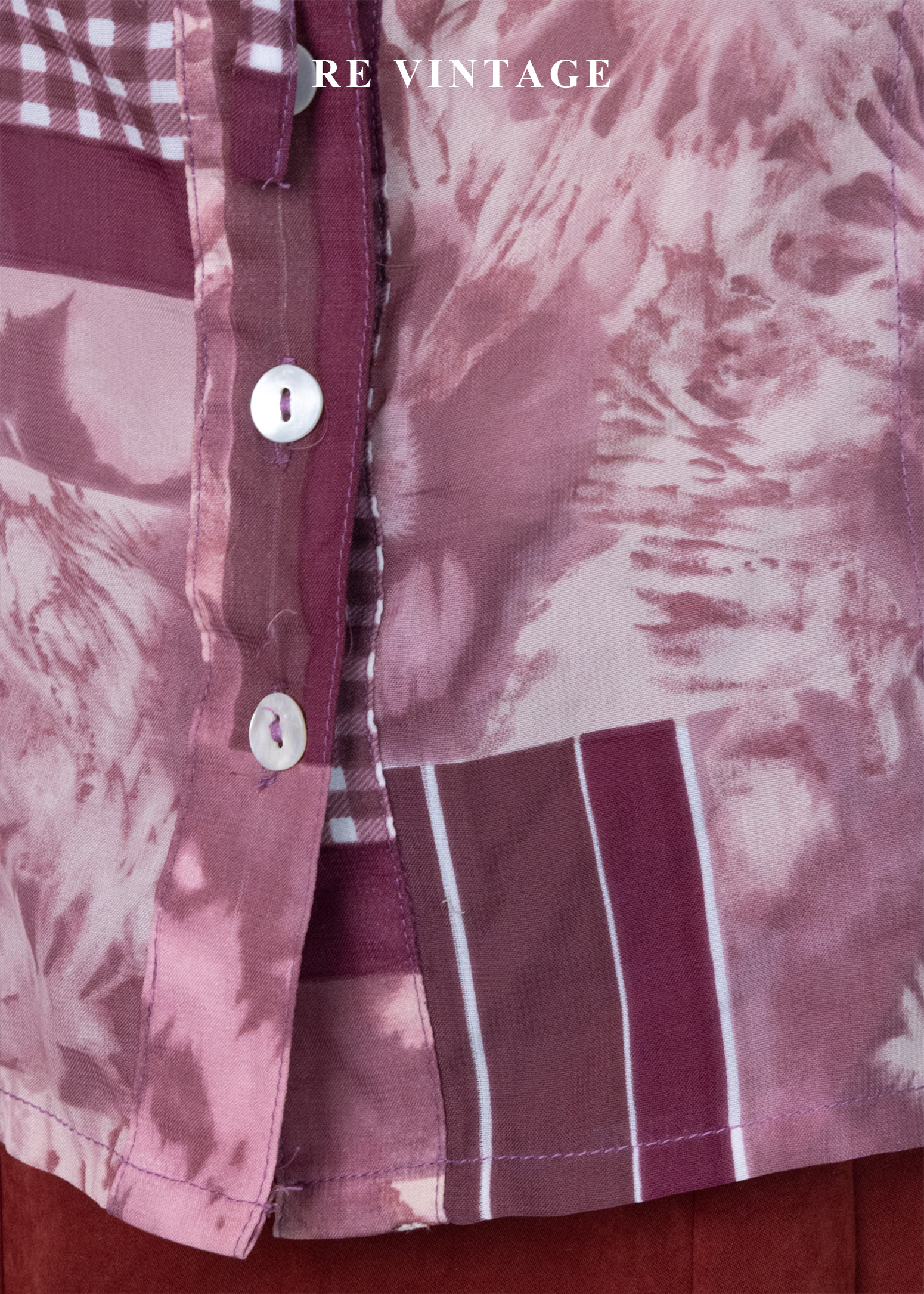 暖陽櫻桃花園 -碎花格子拼接背心6
