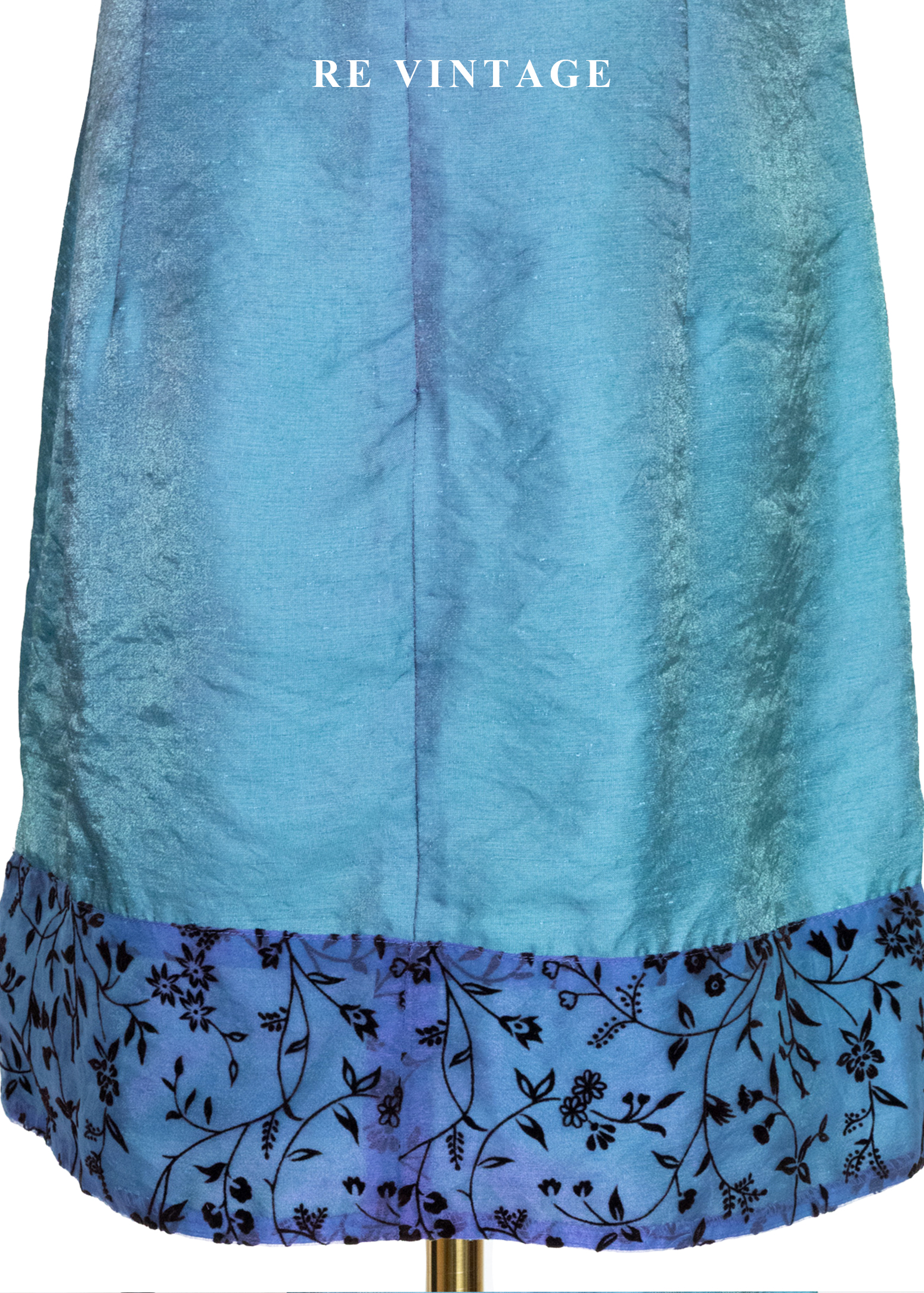 翡冷翠的湖光方領小色花拼接洋裝12