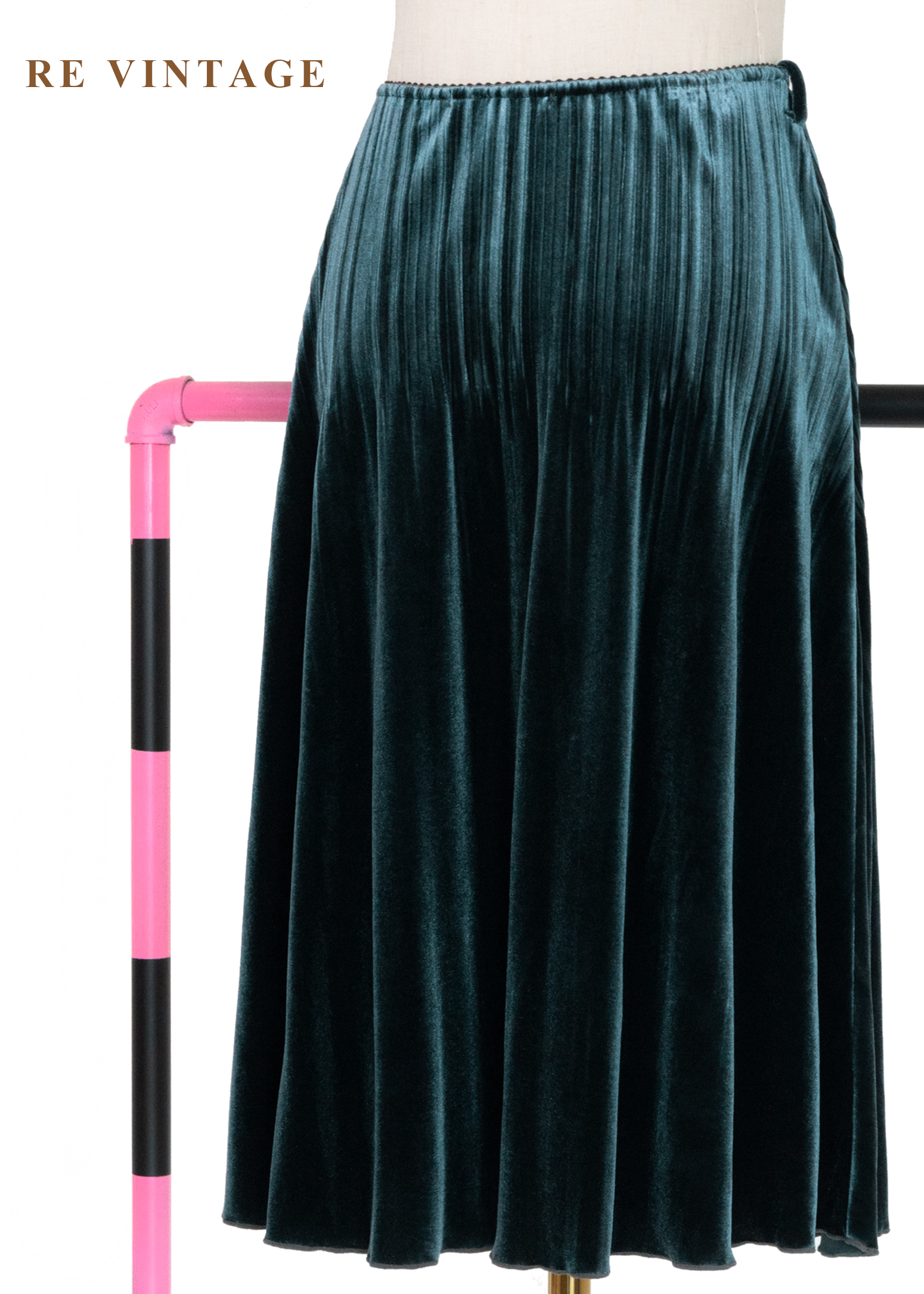 套裝組合 -深湖水綠壓褶絨布美裙(20-28")6