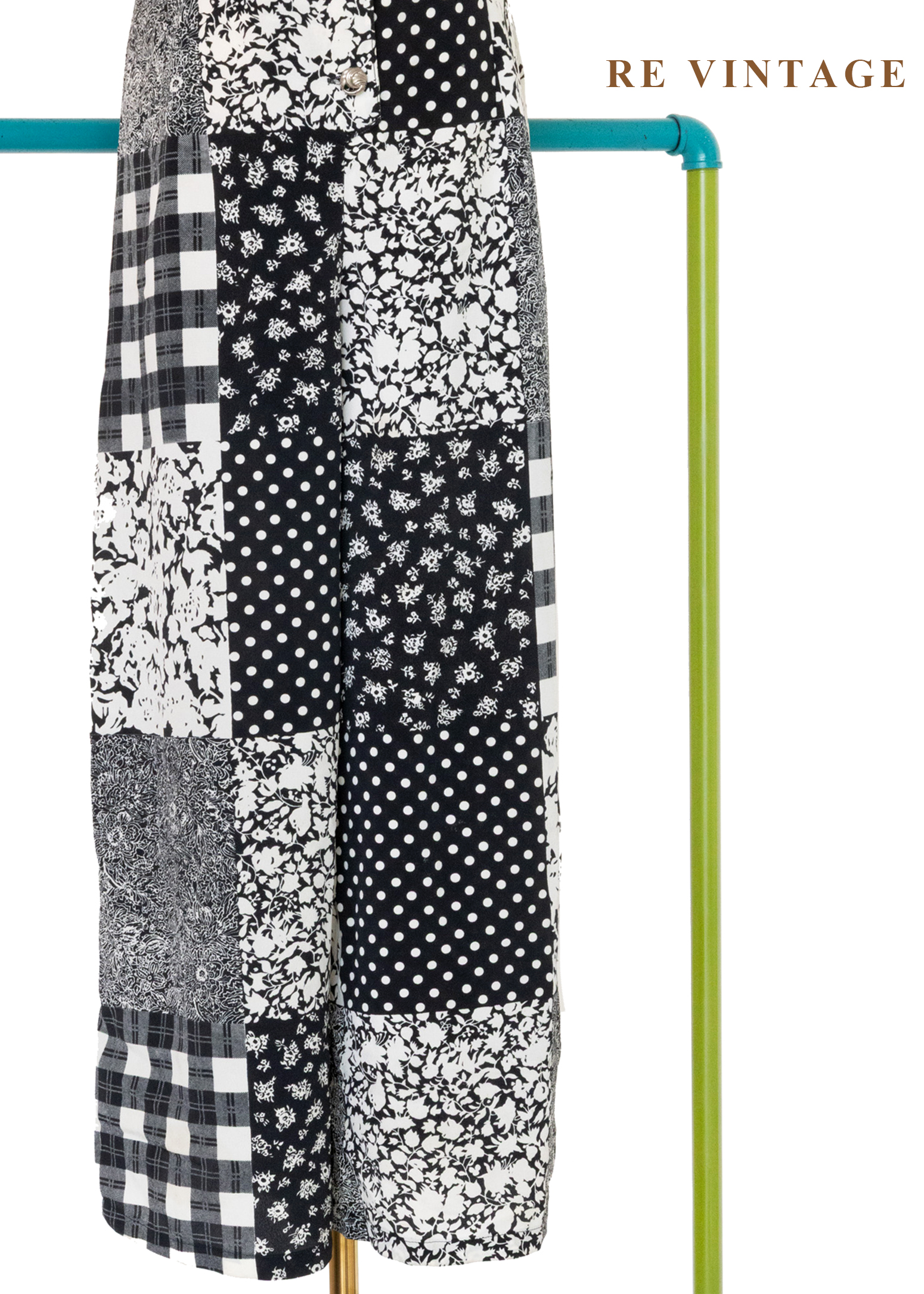 黑白故事拼圖 Patchwork 連身褲4