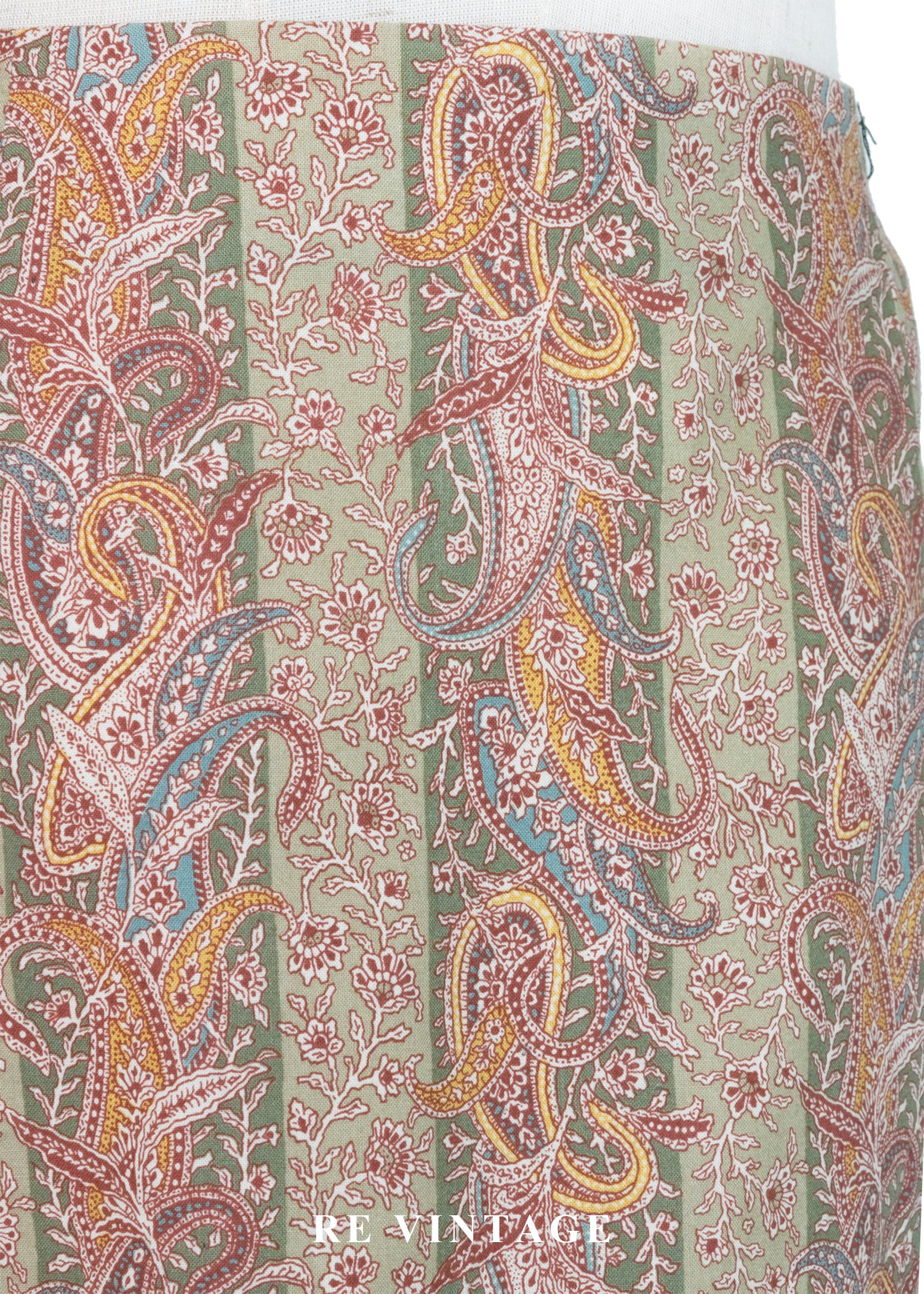 東方花紋草綠流蘇及膝裙(24.5)5