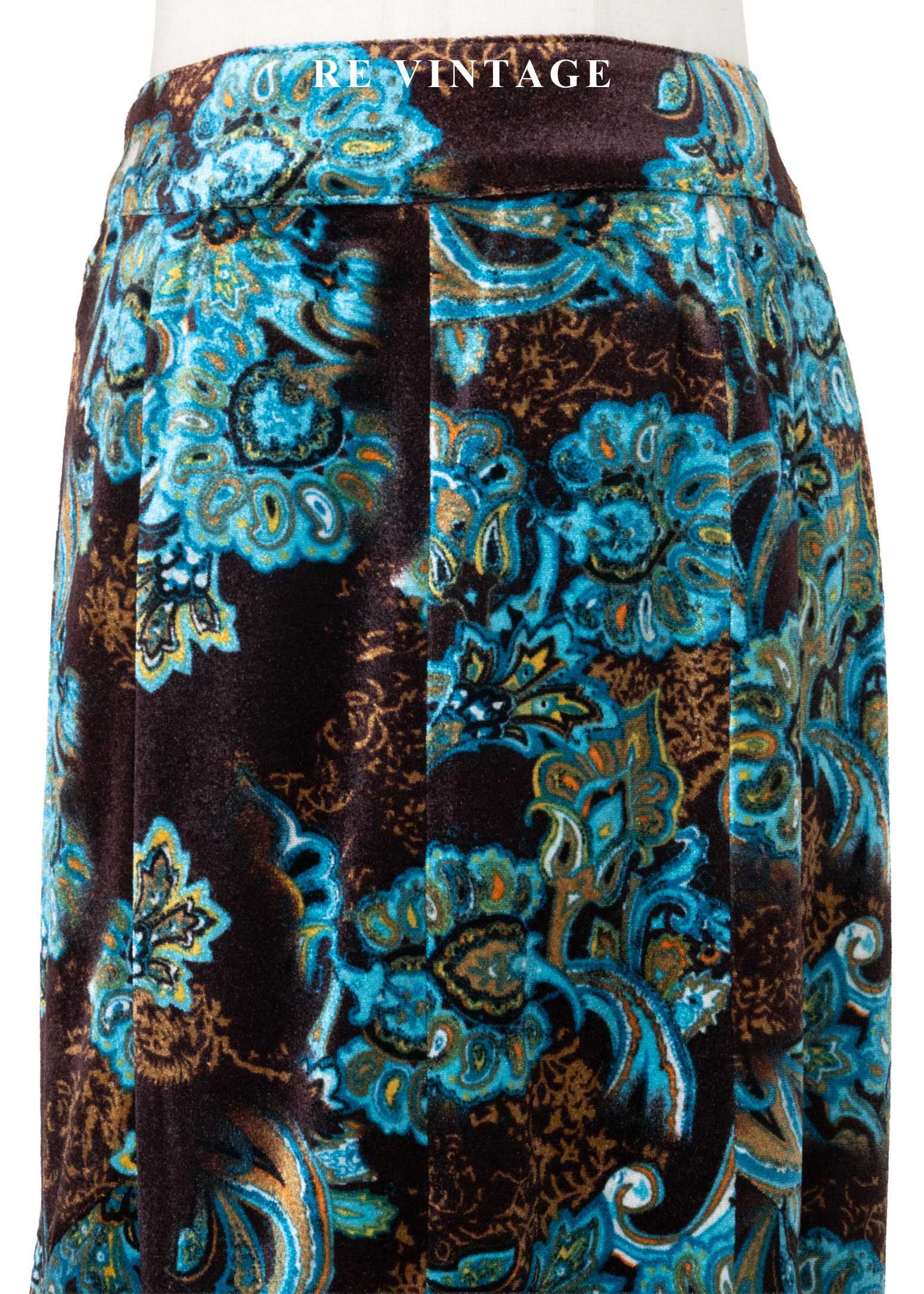 深夜寶石綠古董花紋美裙(27.5")3