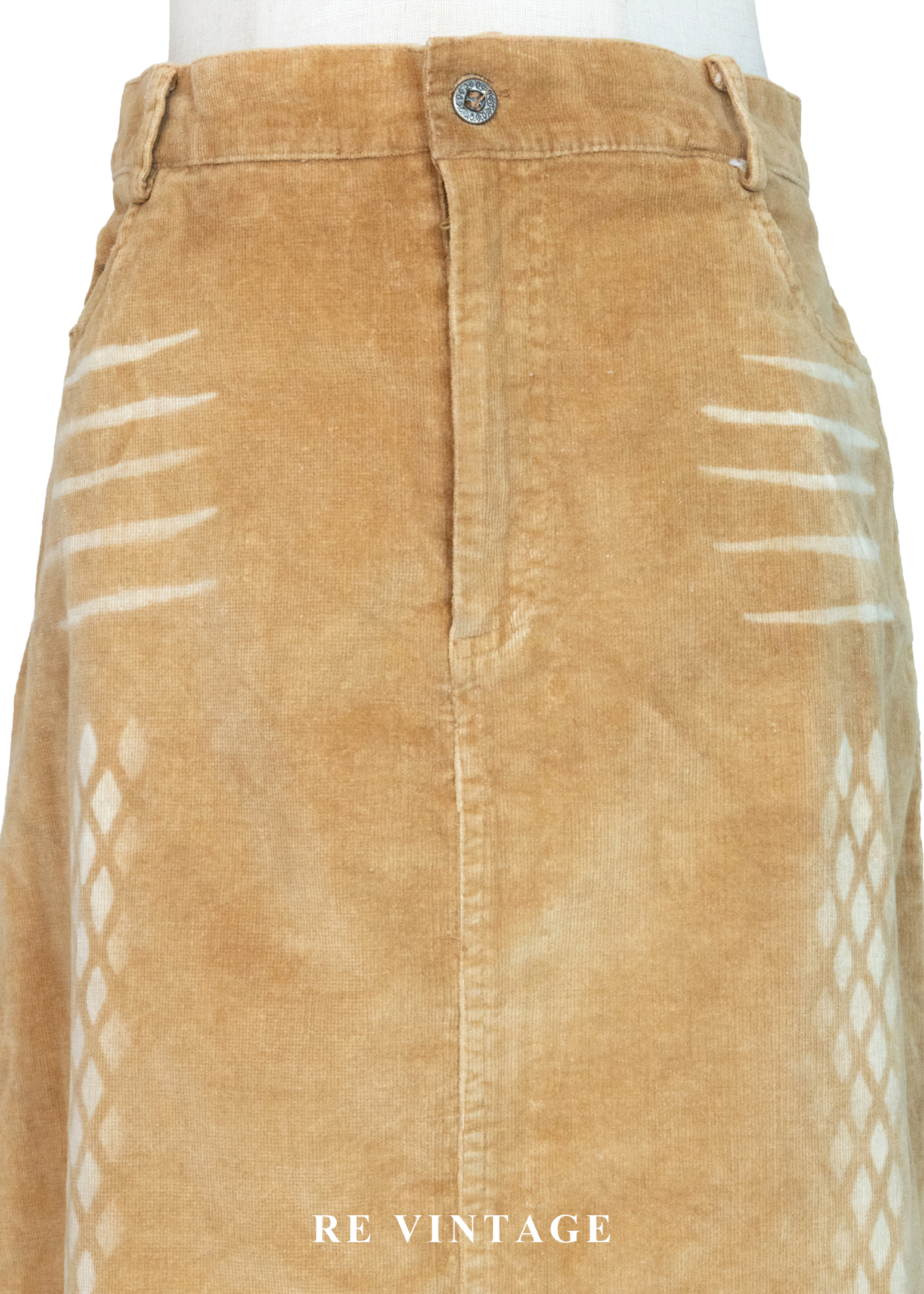 暖陽太妃糖流光格影燈芯絨及膝裙(29")3