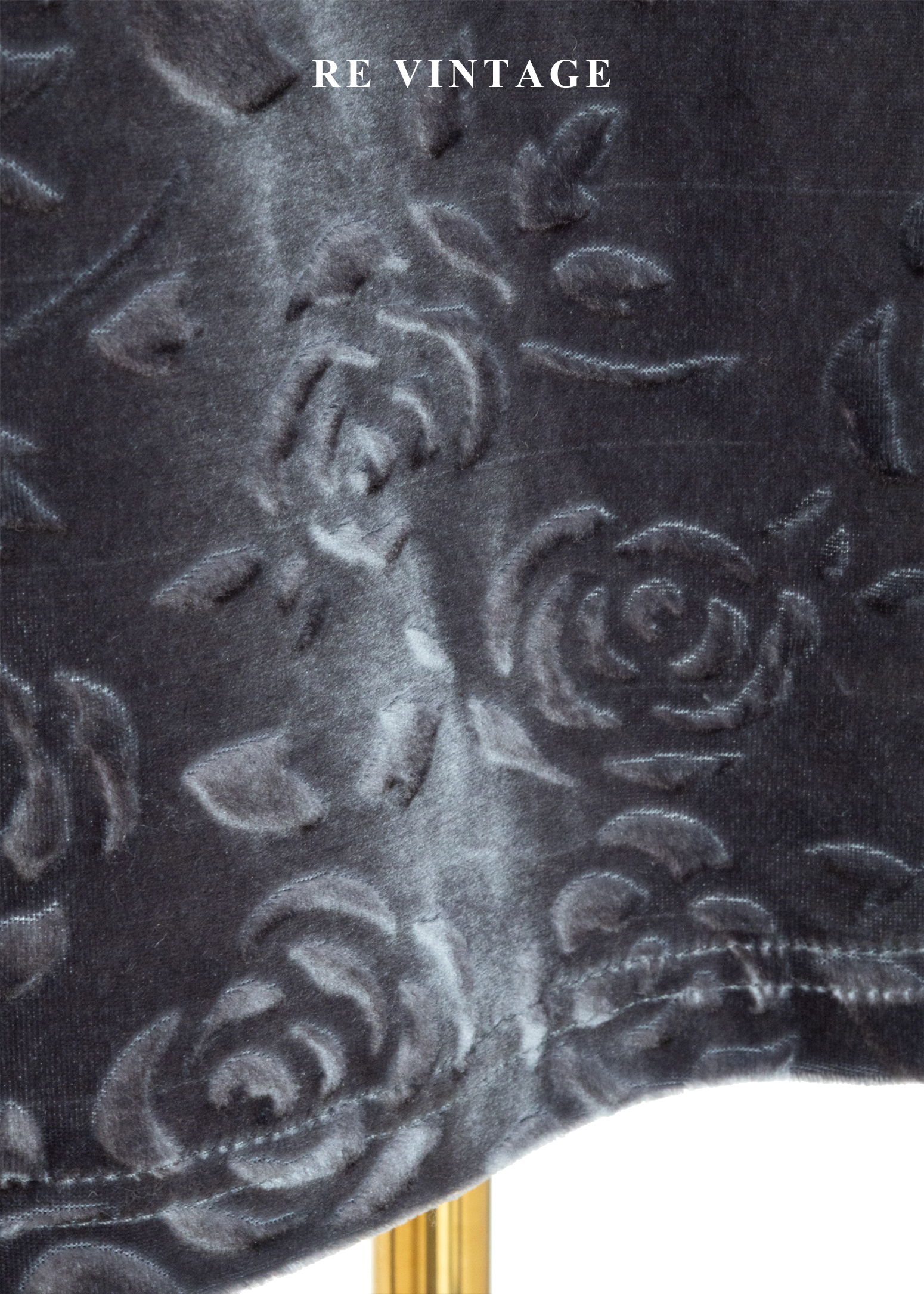 暮色中の壓印玫瑰絨布長裙(24-26")12