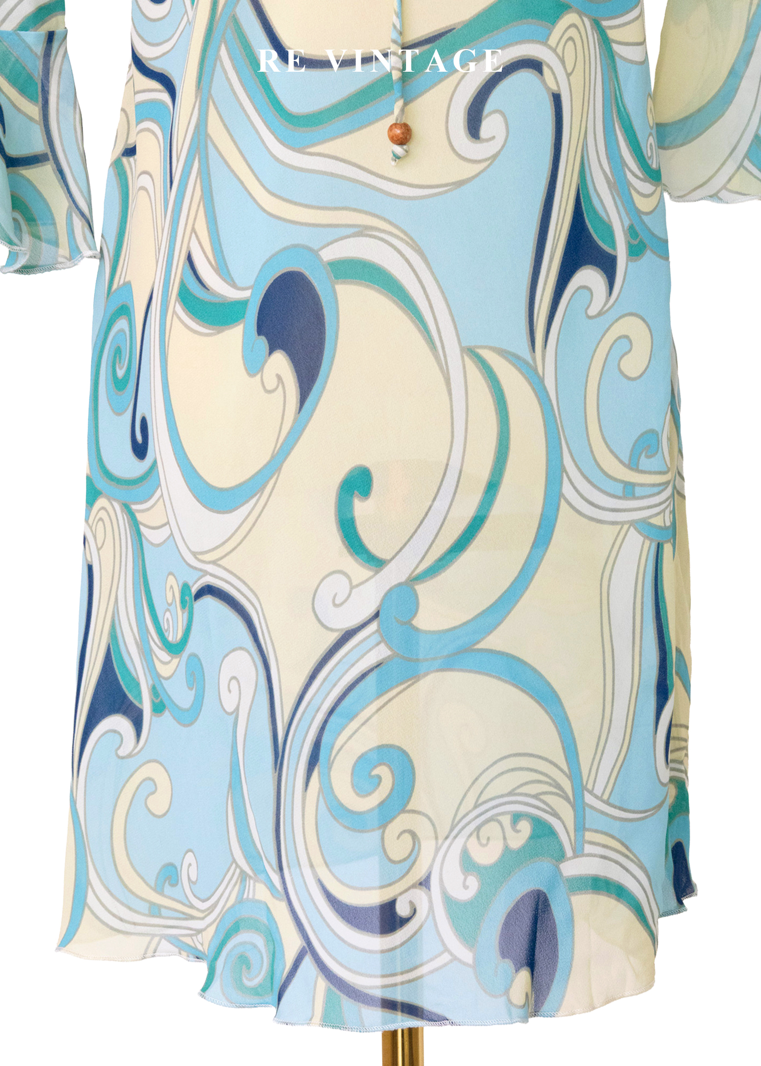 海潮迷幻普普風漩渦雪紡洋裝8