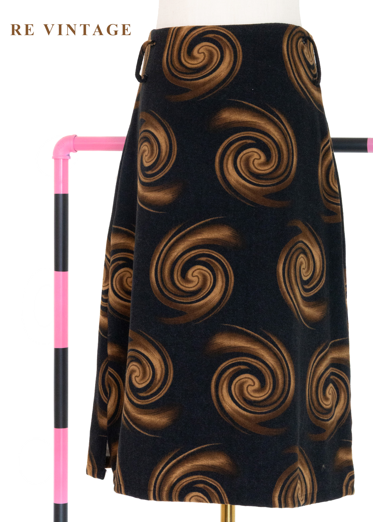 黑金宇宙漩渦秋冬美裙 (28")