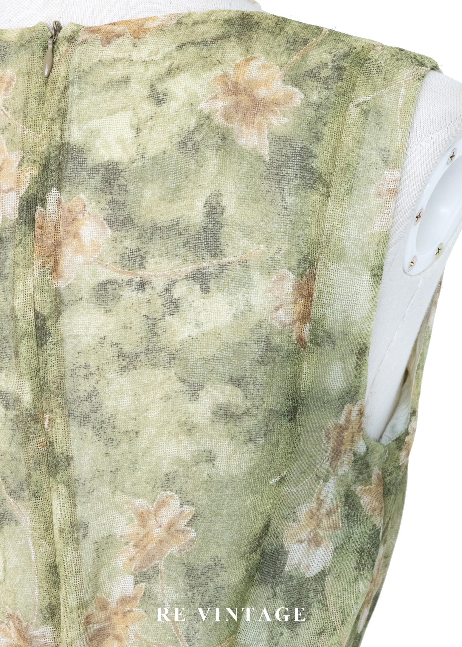 翠谷幽蘭渲染綠碎花長洋裝14