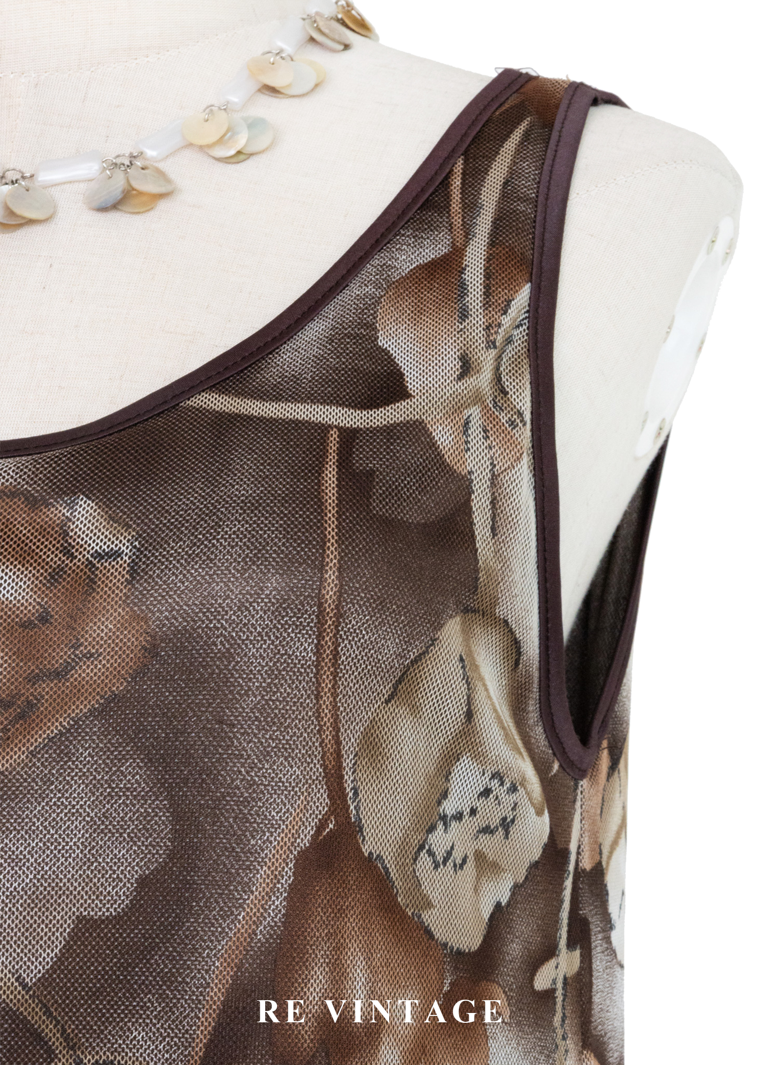 底片裡的暖棕花朵網紗長洋裝8