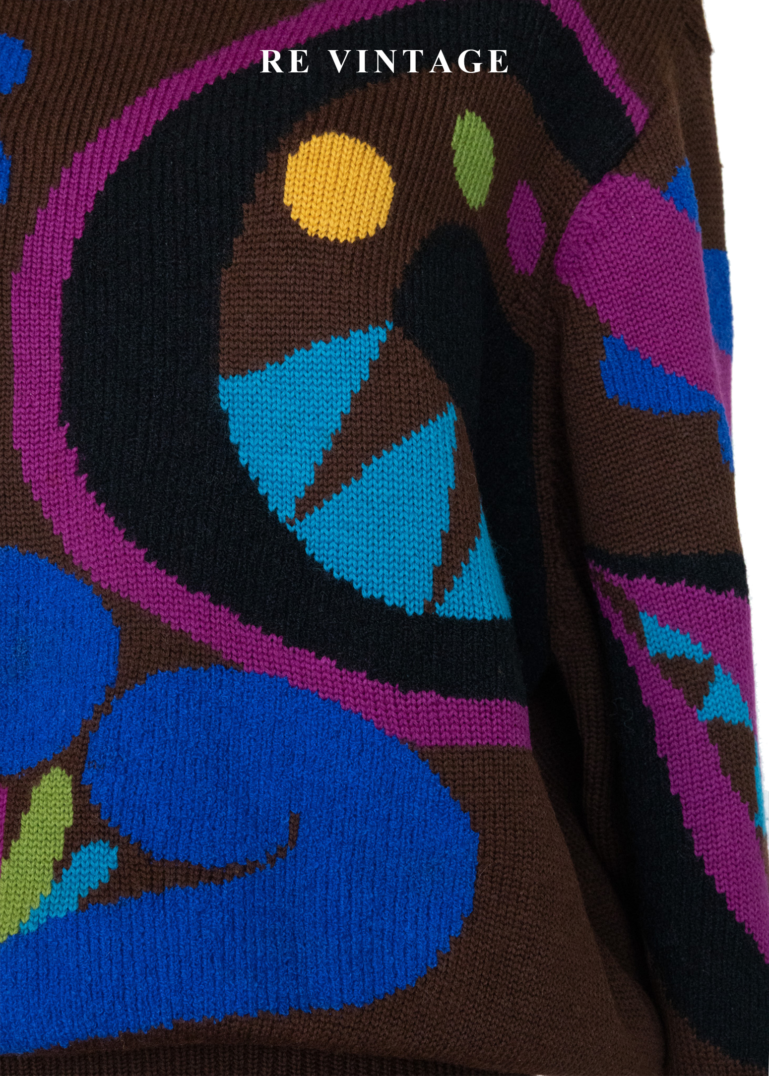 摩登普普抽象圖騰牛奶棕針織毛衣6