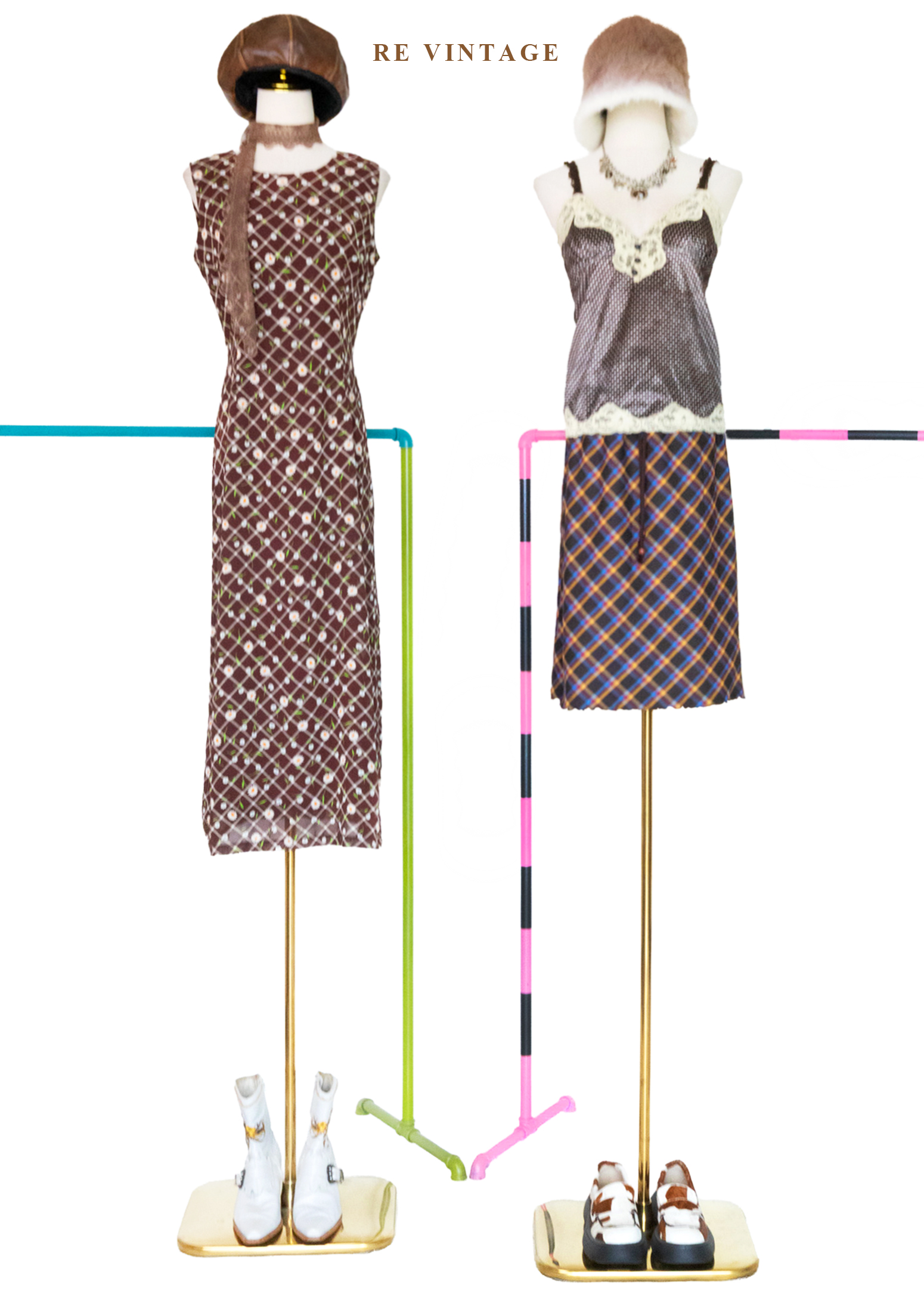 蘇格蘭的落日餘暉暖調格紋抽繩裙(24-30")2