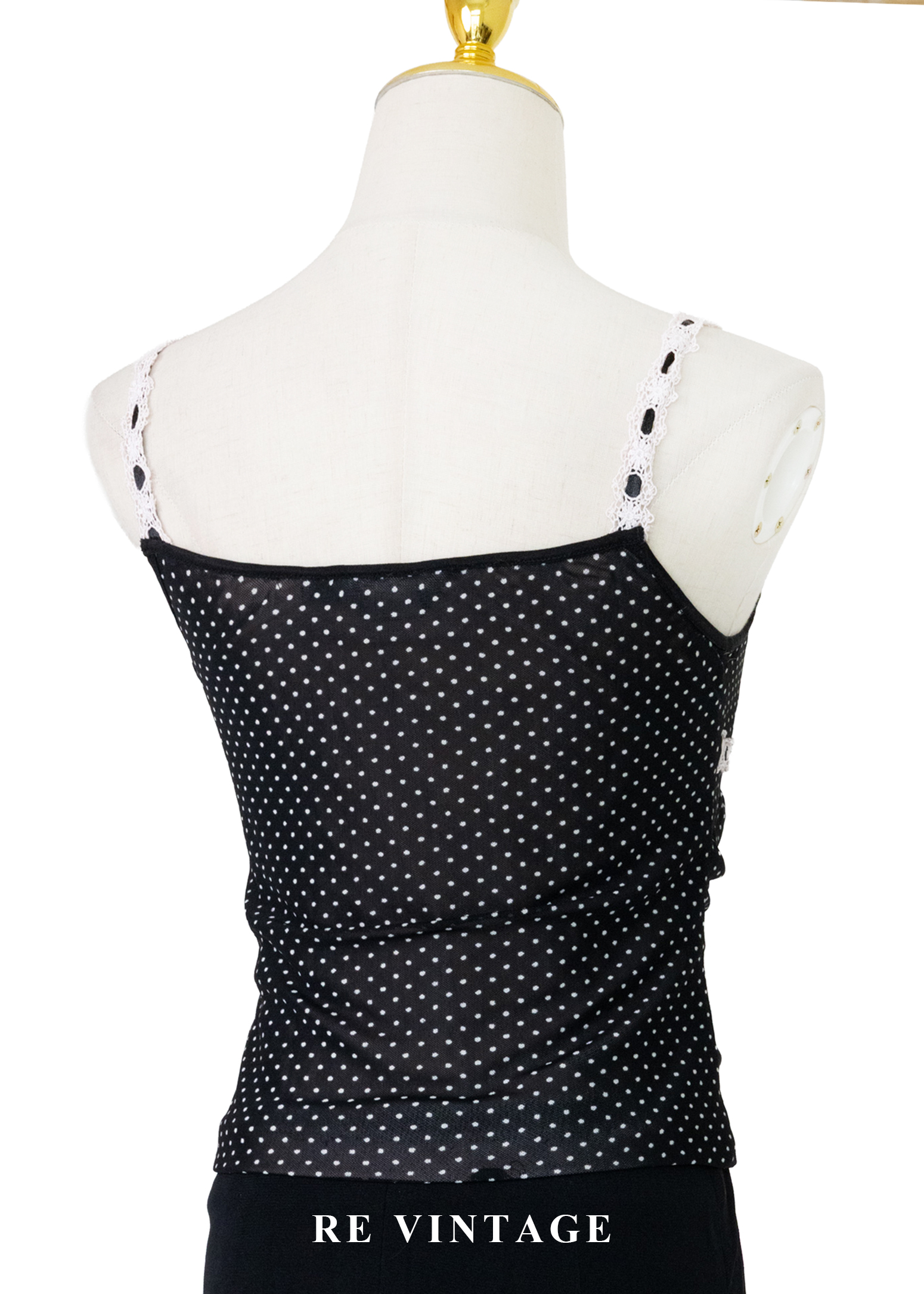 塞納河畔的夏日法式少女波點細肩帶背心9