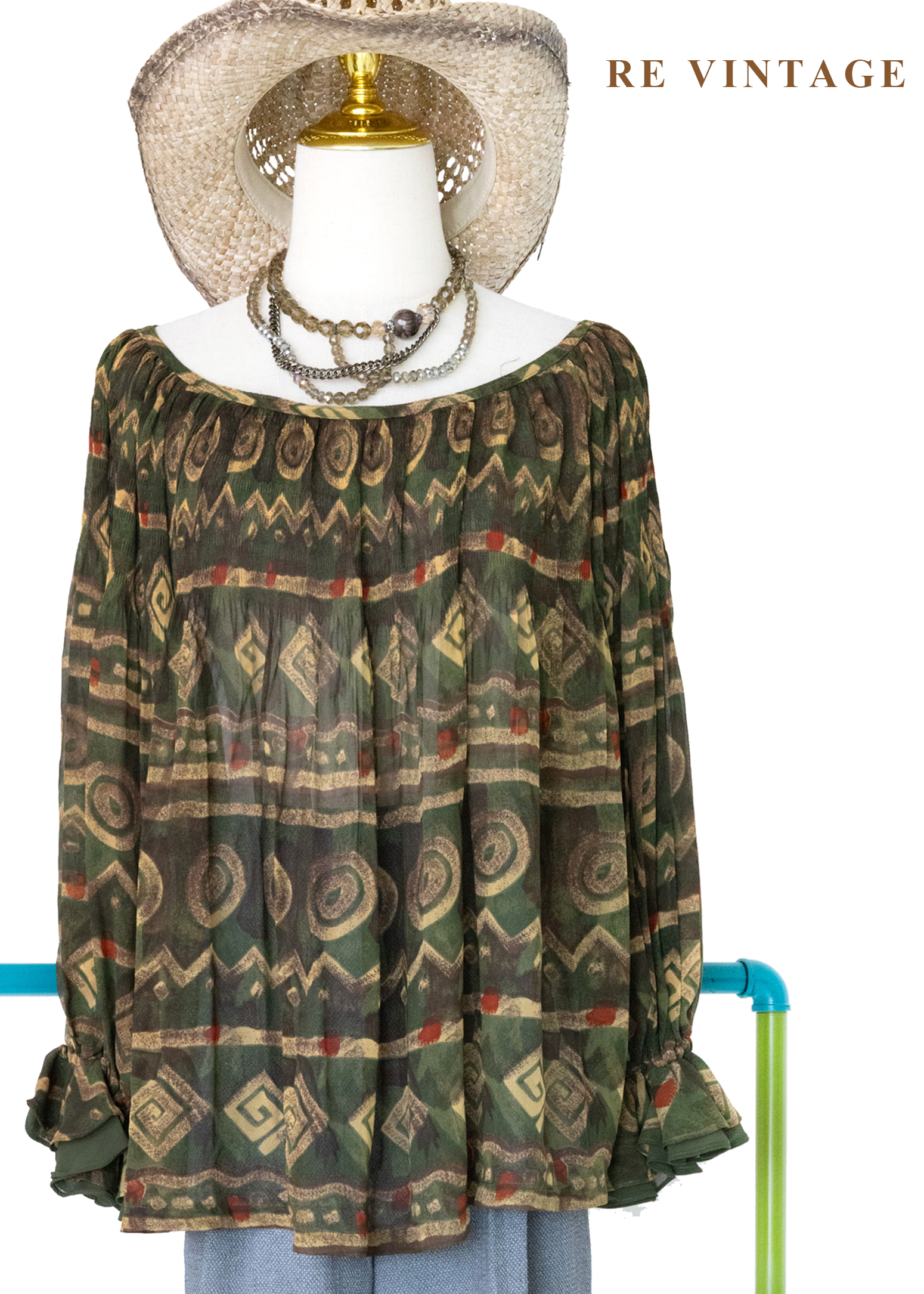 波希米雅公主狂放幾何圖騰上衣1