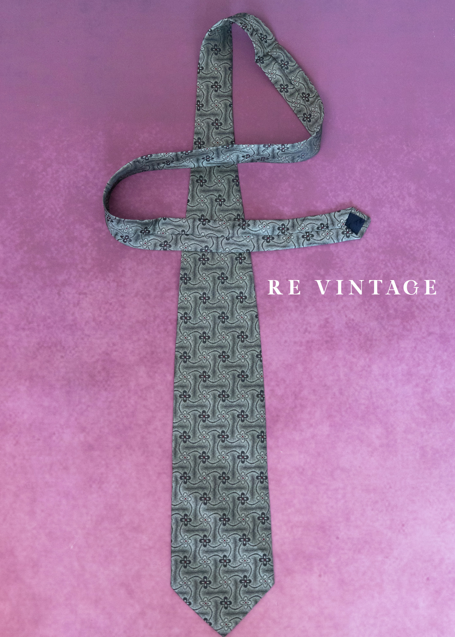 銀灰古典雕花領帶5