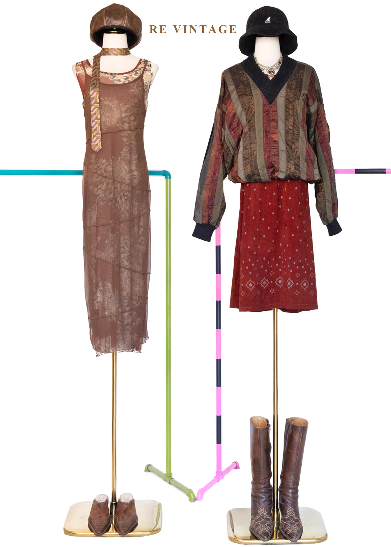 虎虎生風巧克力色長洋裝2