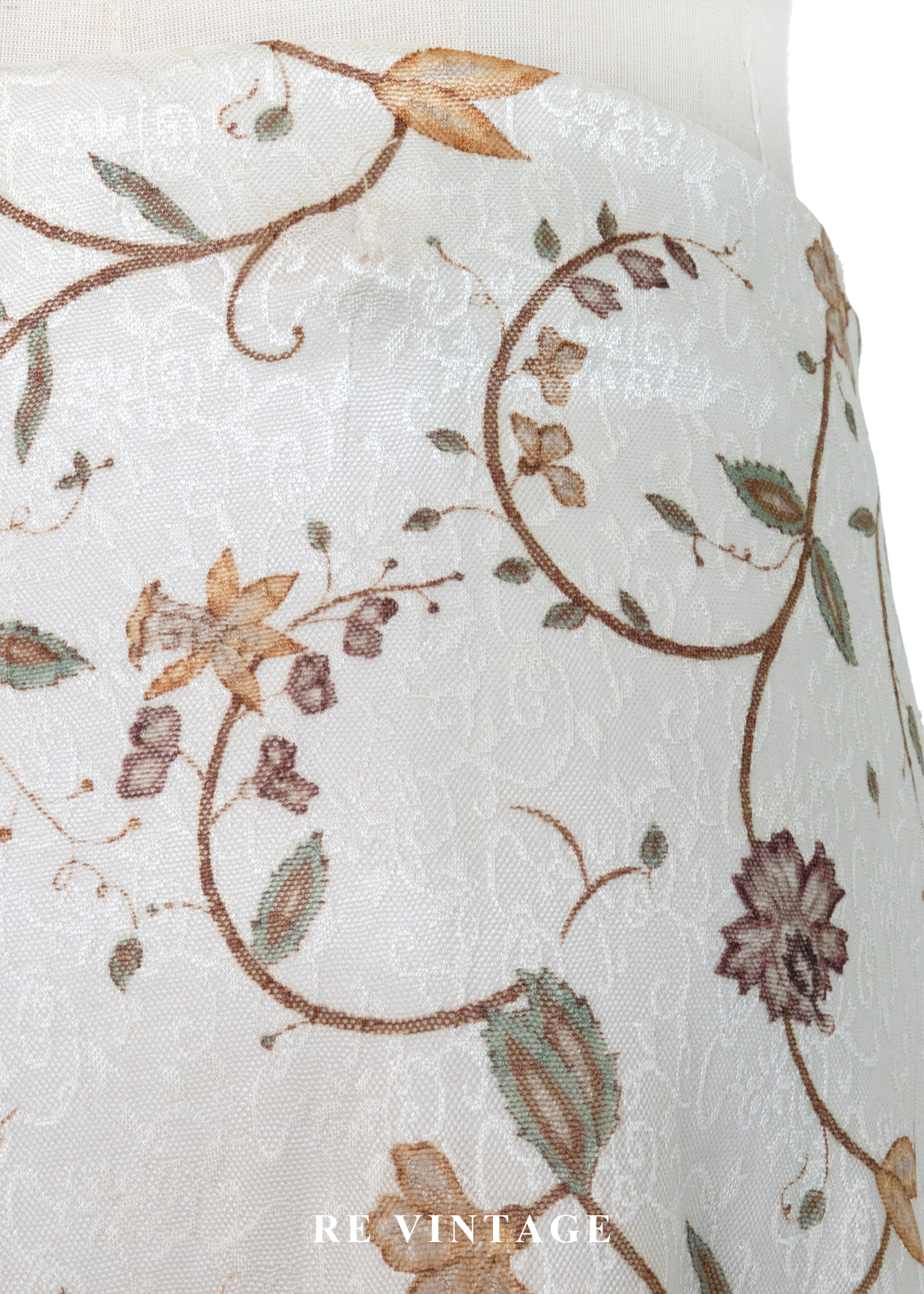 植物標本花朵米白色長裙(27-30")8