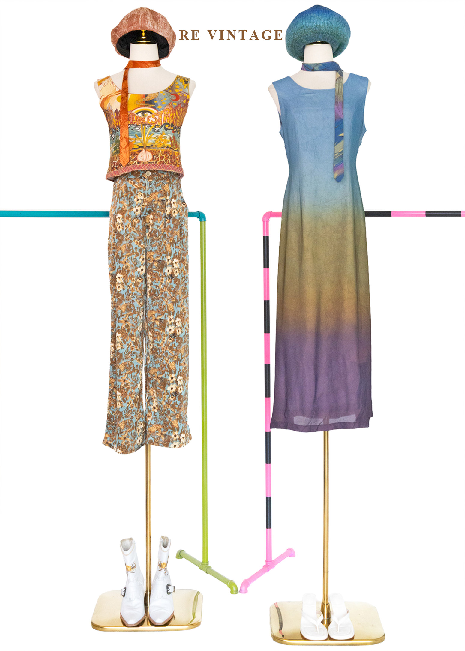 神秘凝視迷幻畫布短版背心2