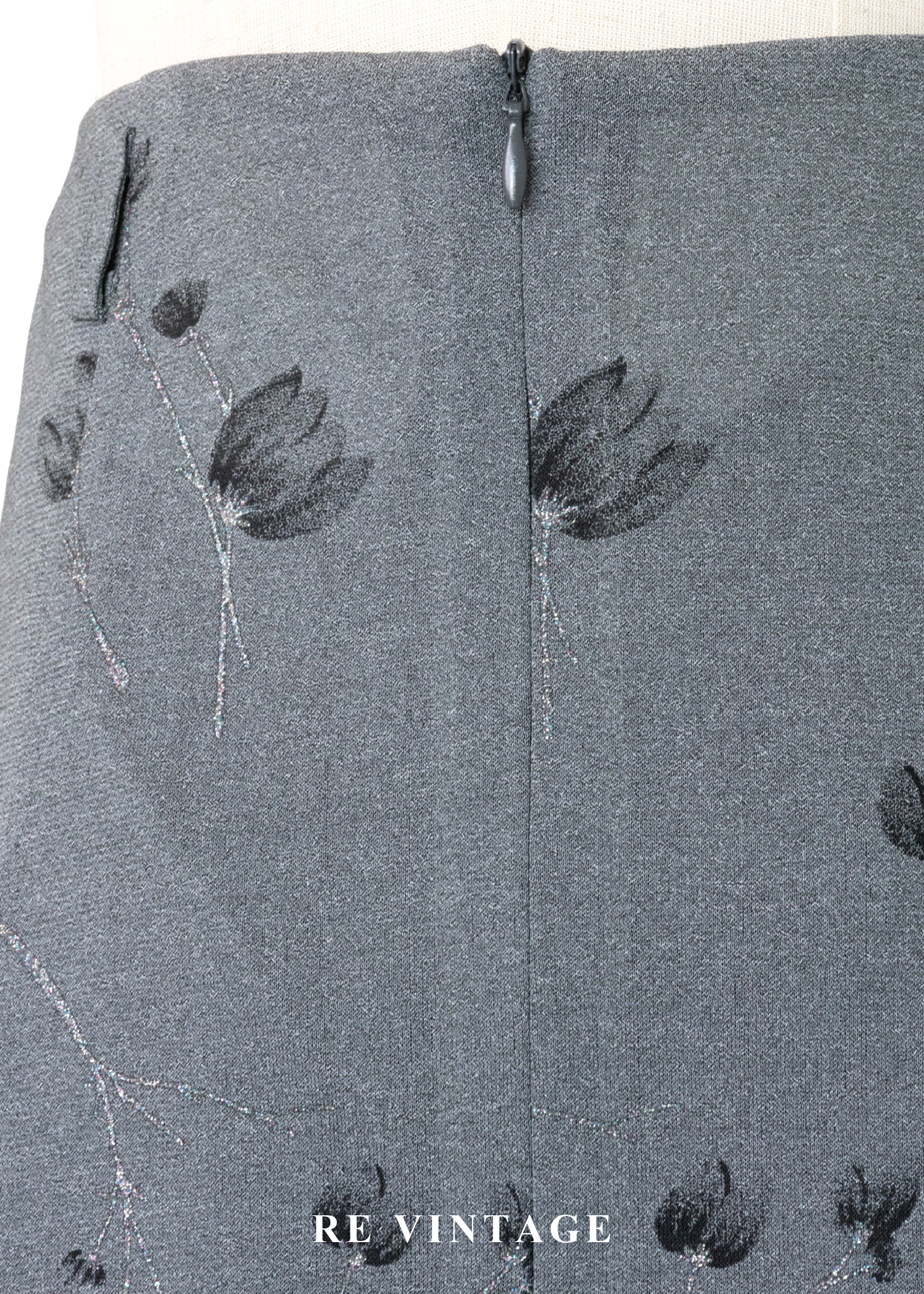 霧灰的花瓣與枝葉短裙(26")10