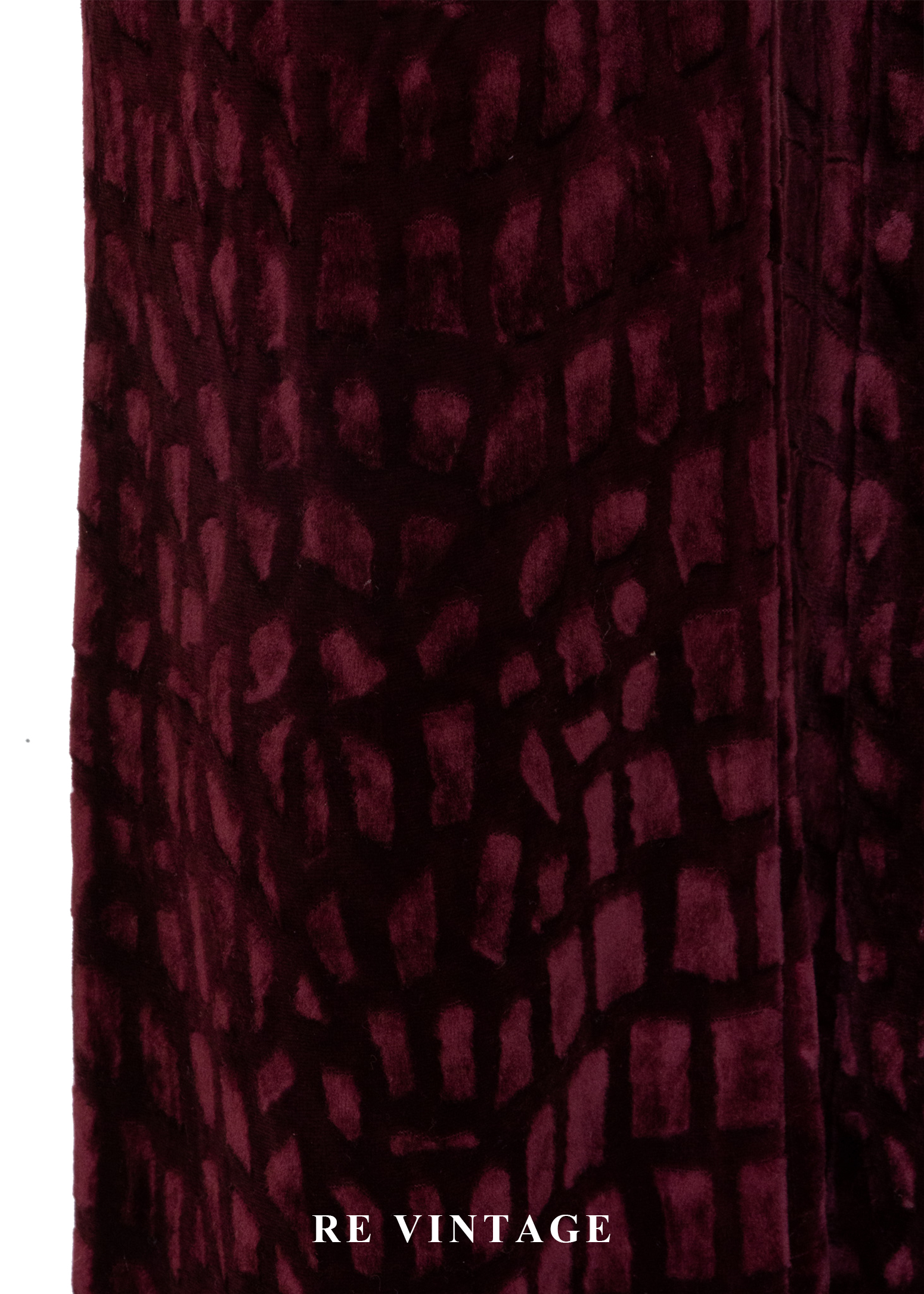 莓果色雕紋紋理絨布長褲(25")7