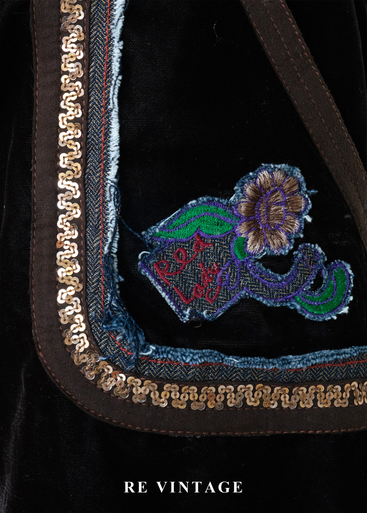 深棕色金線序章絨布短褲(26")6