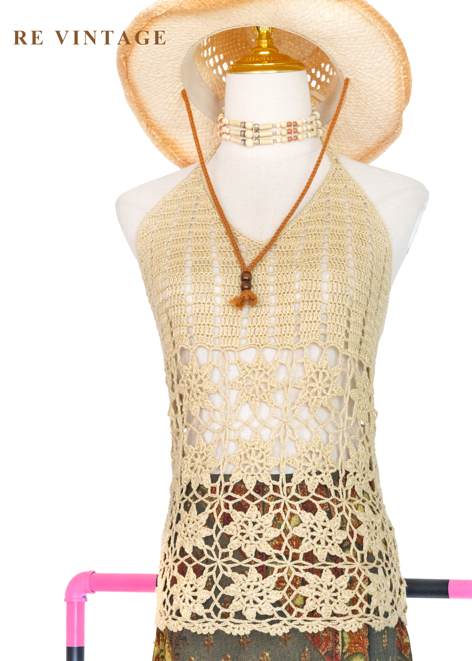 密沙花編織繞頸背心