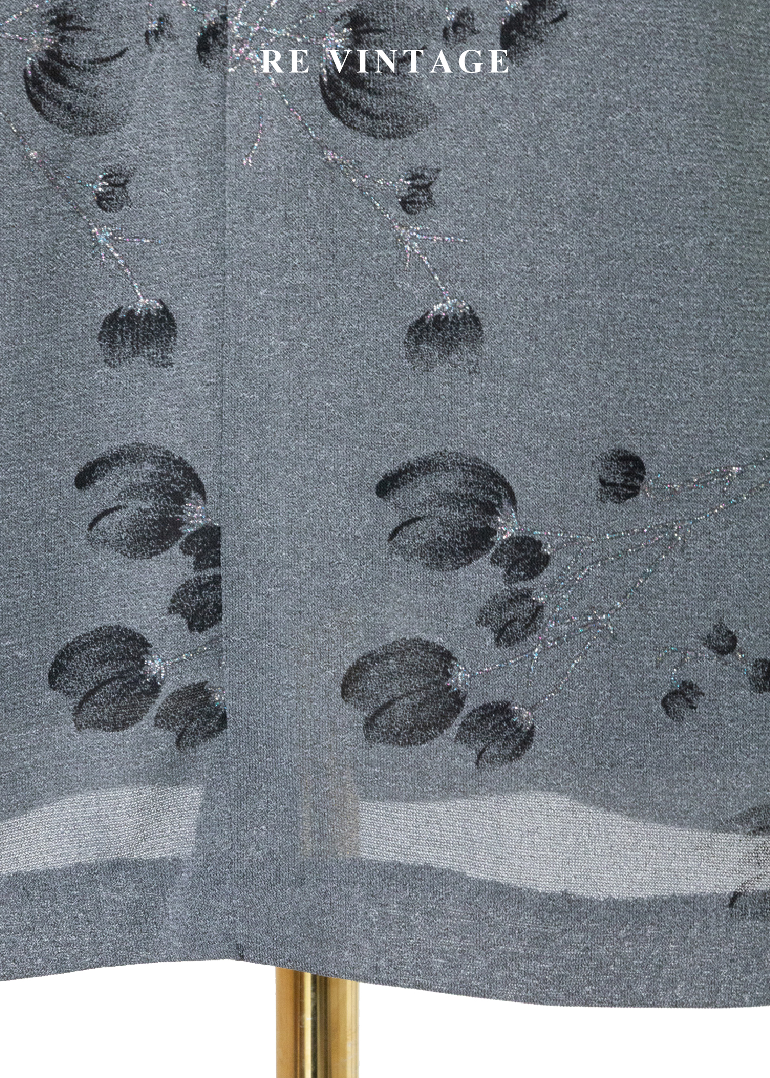 霧灰的花瓣與枝葉短裙(26")9