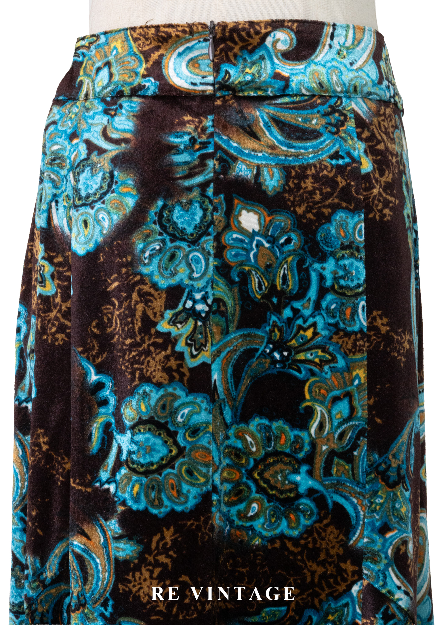 深夜寶石綠古董花紋美裙(27.5")9