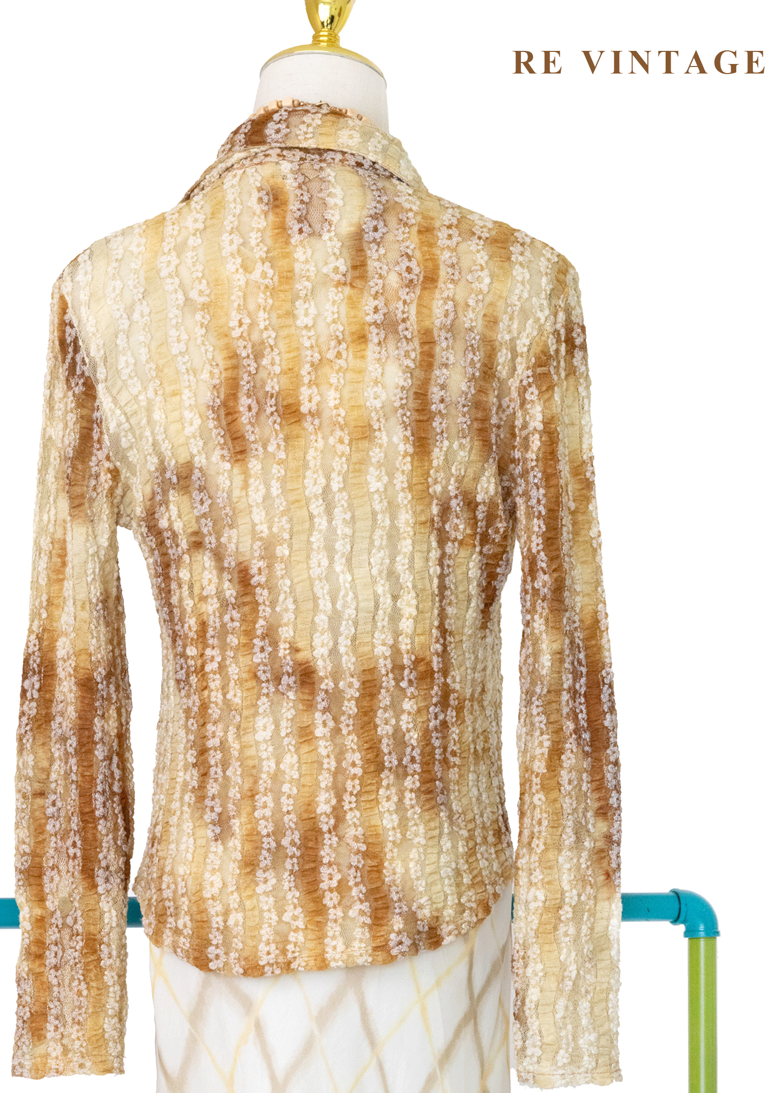 蜂蜜褶光小花上衣9