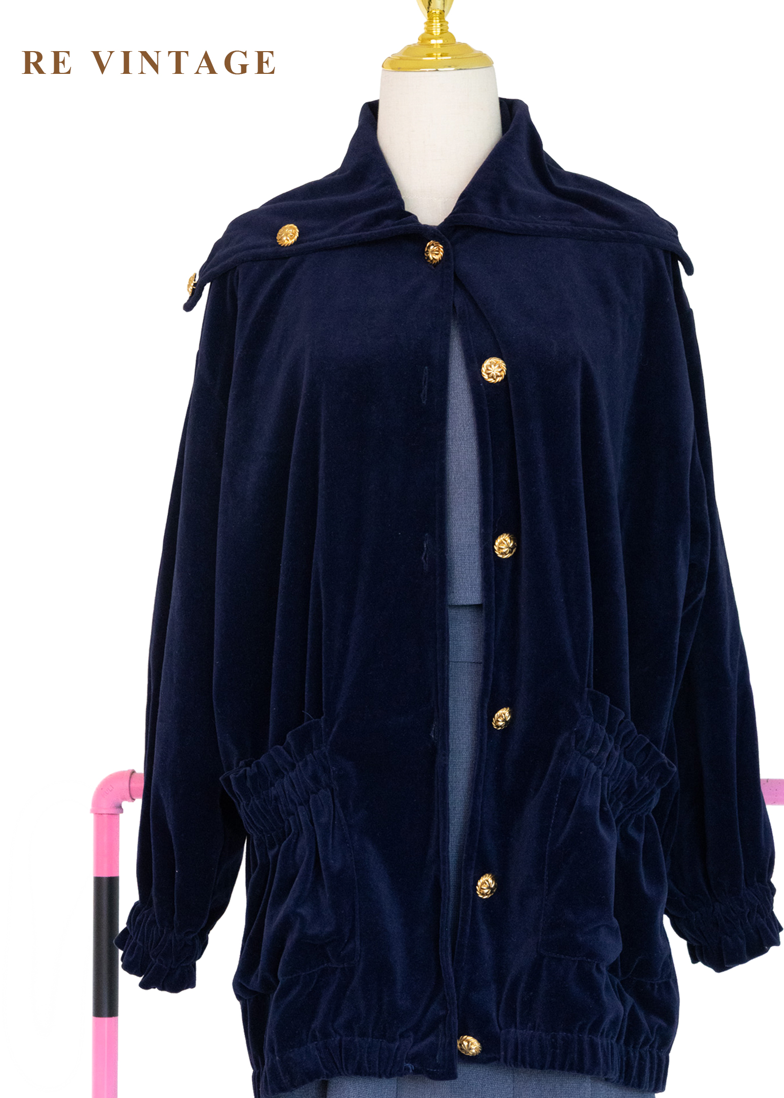 皇家深藍絲絨古典外套