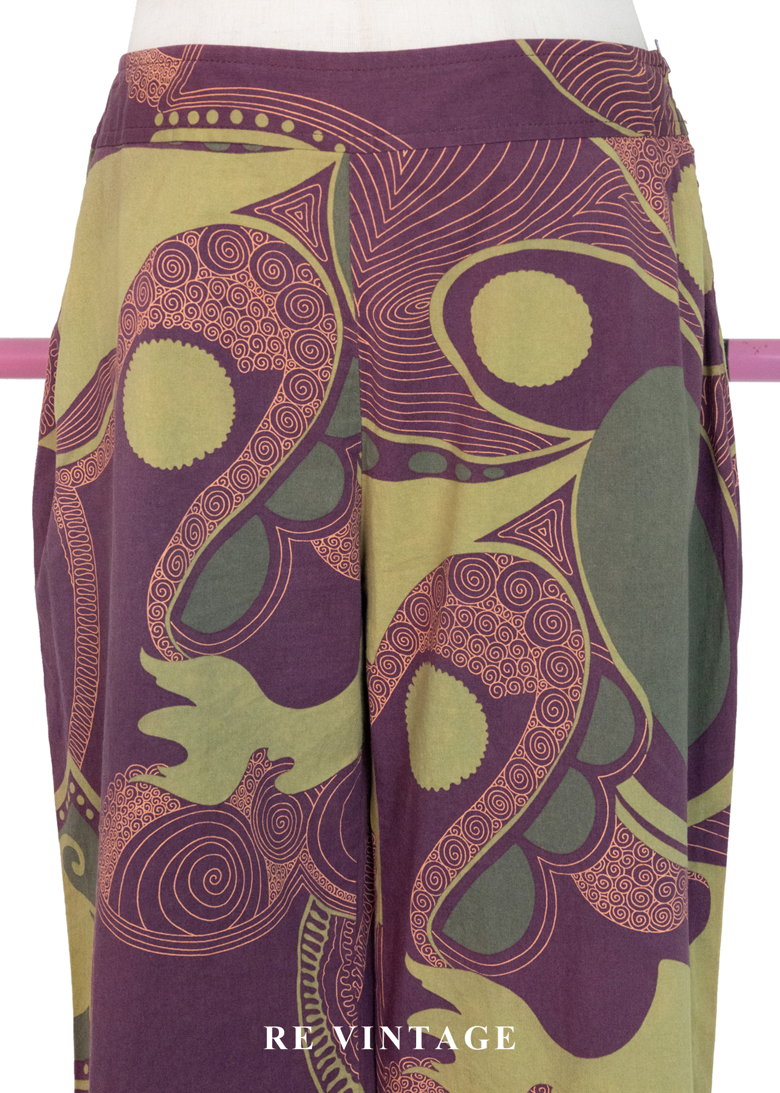 迷幻綠洲花紋流動美褲(26")3