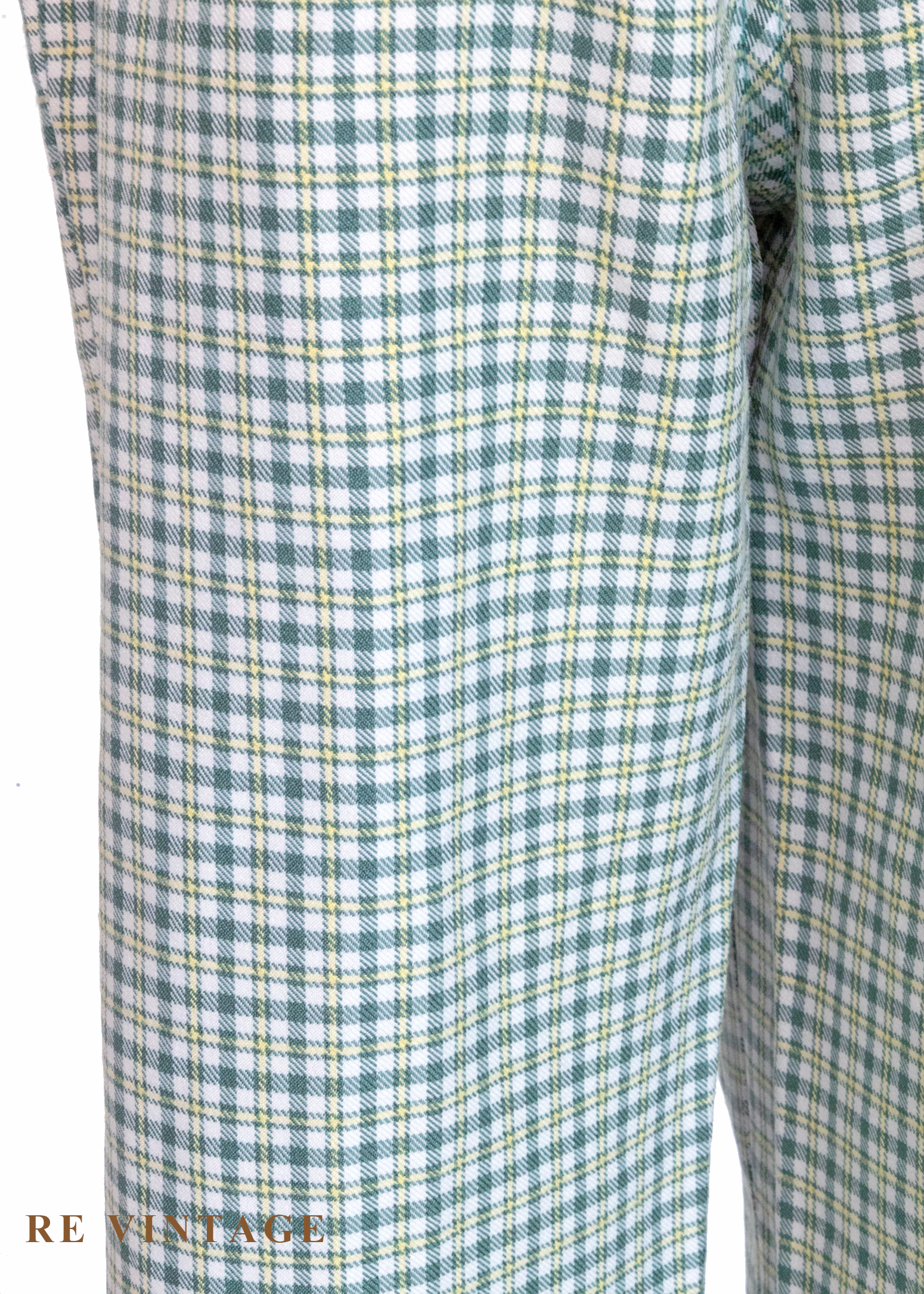 必備單品 - 藍綠色格紋長褲(28")5