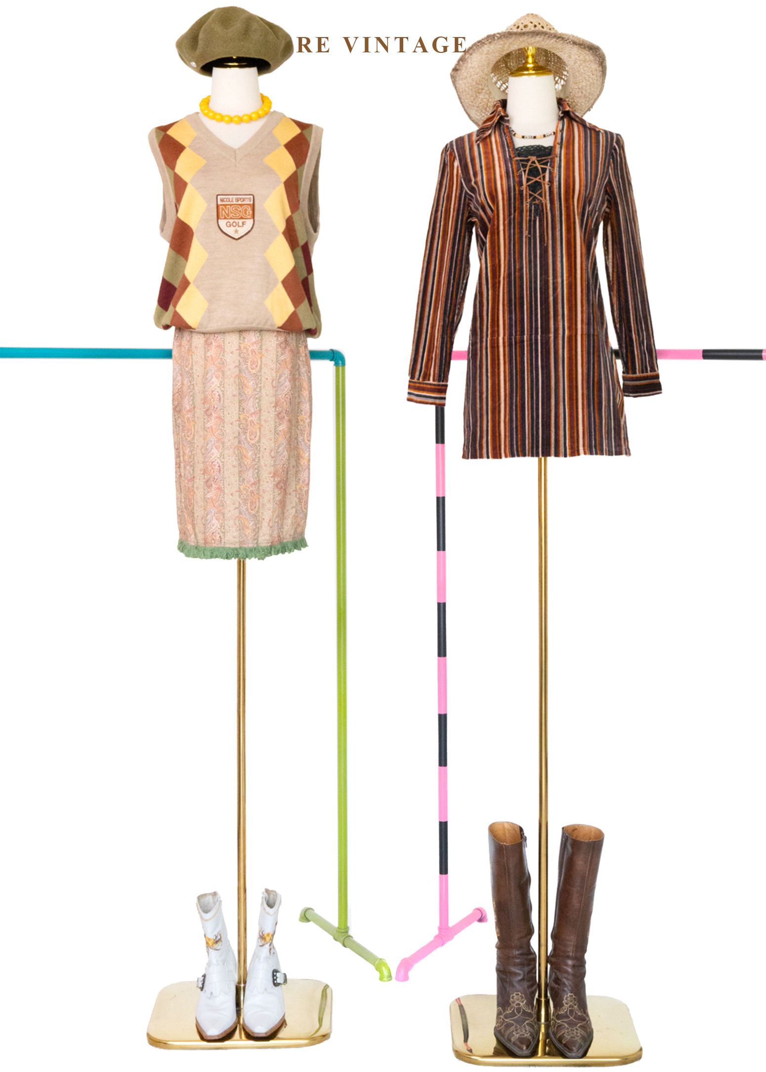 東方花紋草綠流蘇及膝裙(24.5)2