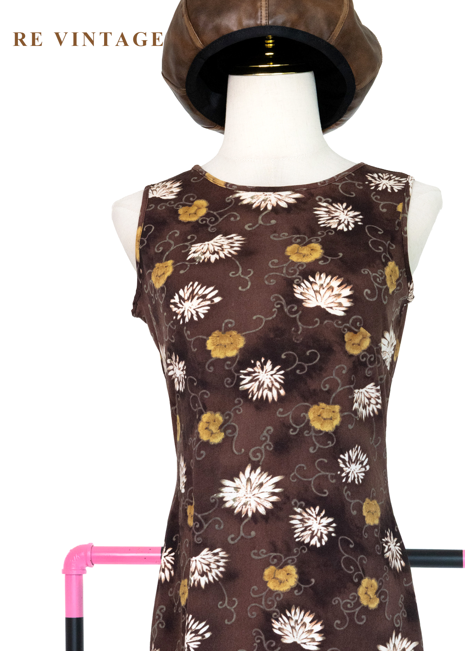 Mocha 雙色小花迷你短洋裝3