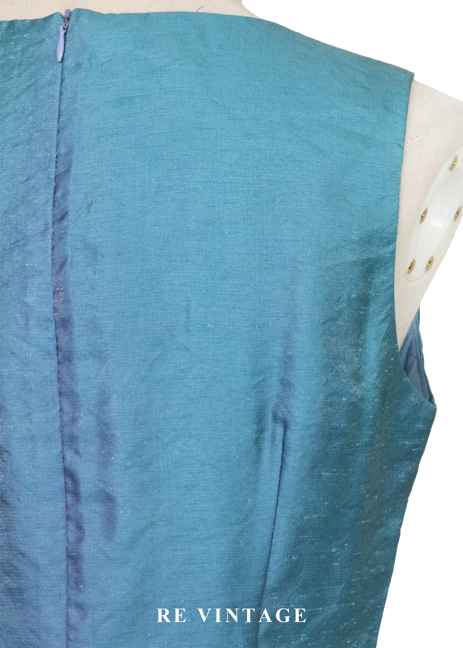 翡冷翠的湖光方領小色花拼接洋裝15