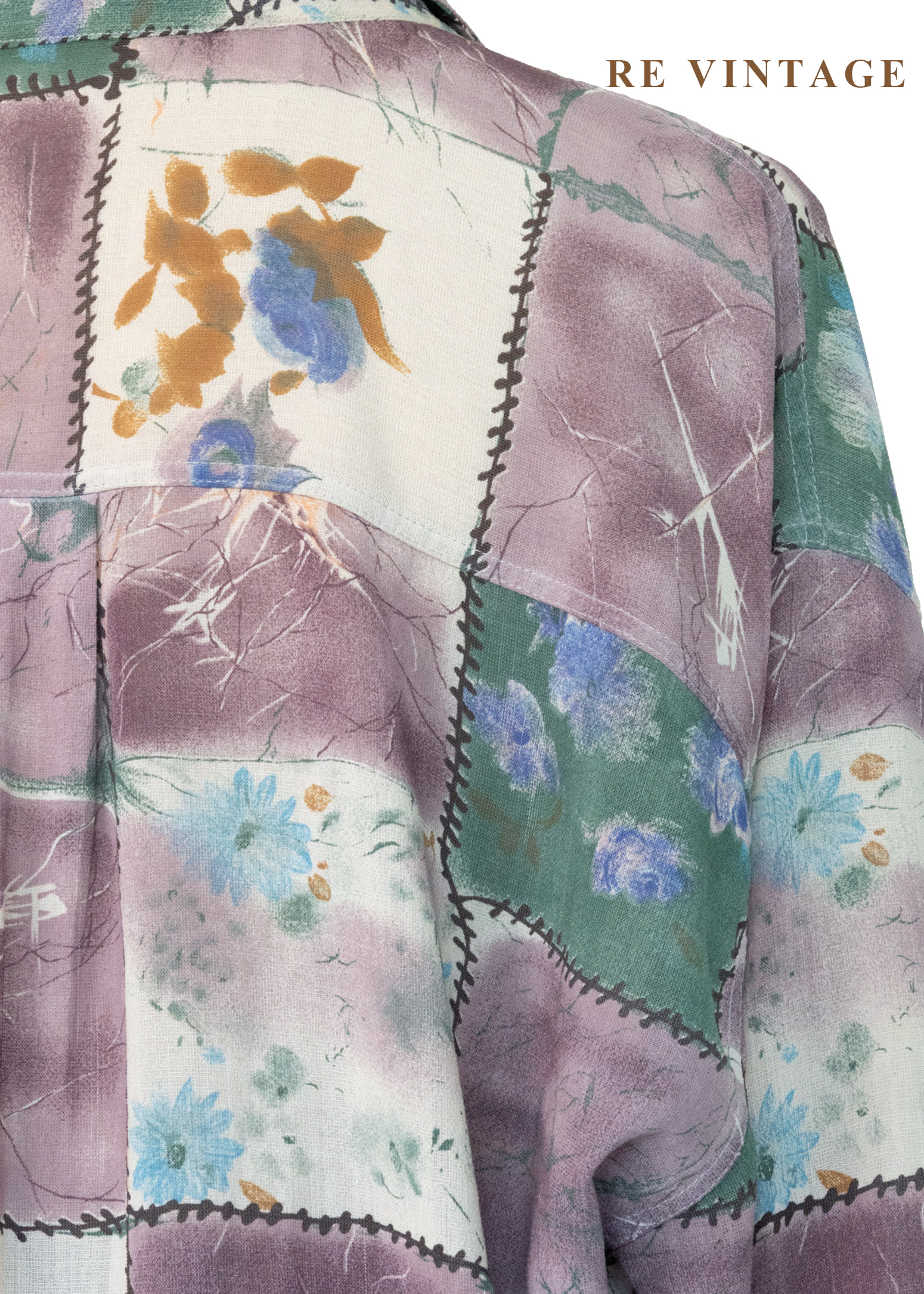 霧紫色拼貼詩襯衫11