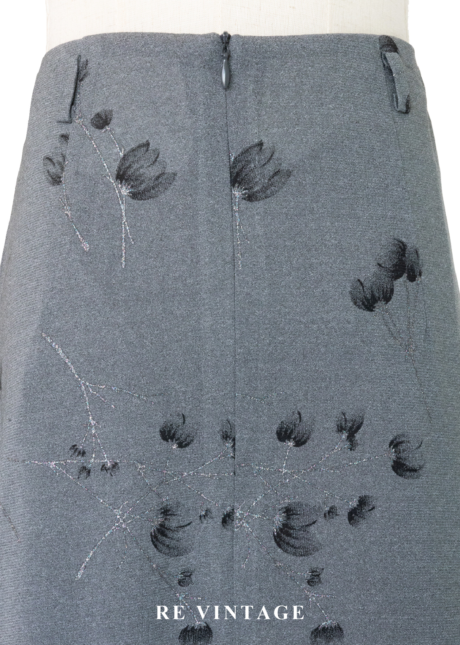 霧灰的花瓣與枝葉短裙(26")8