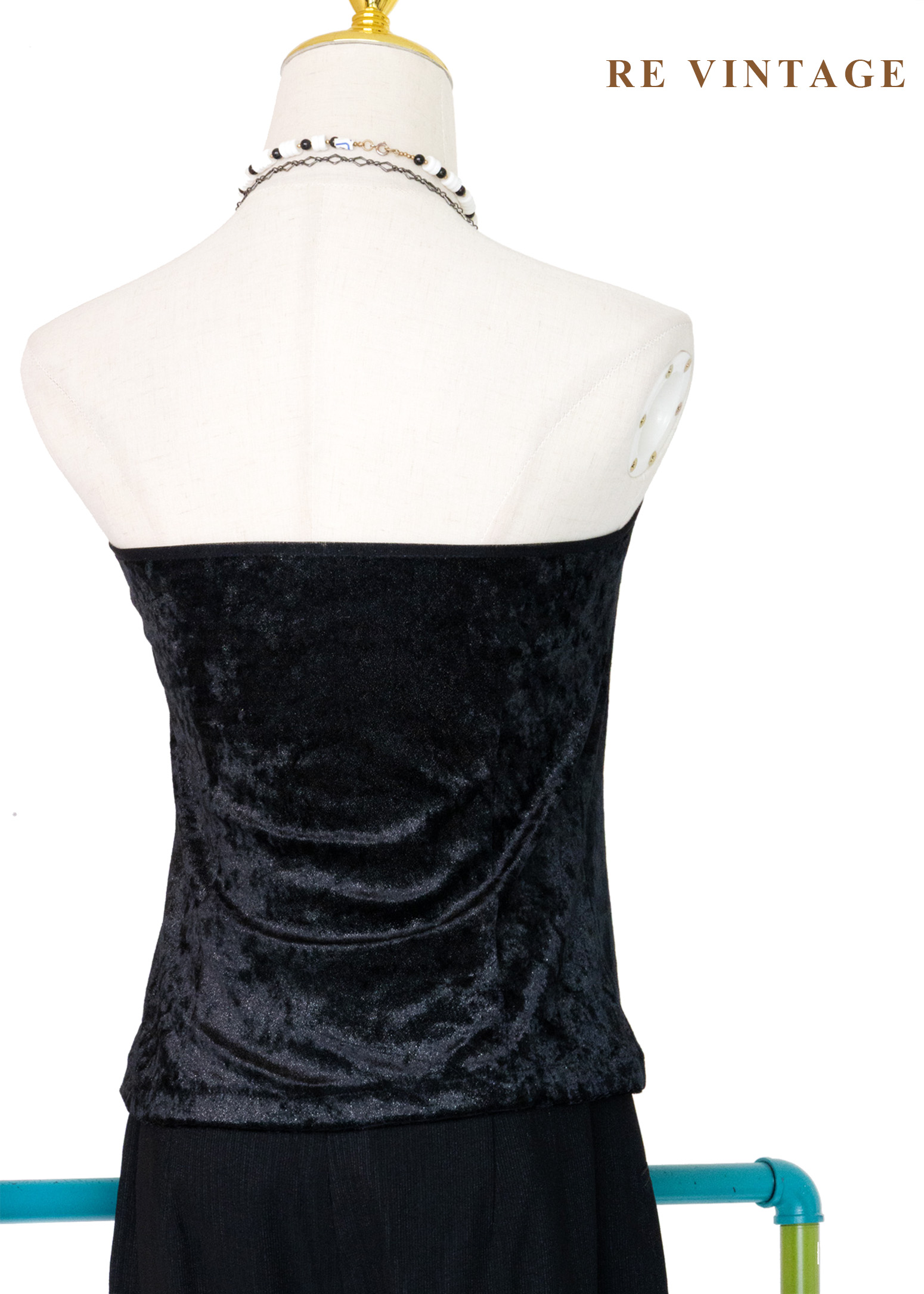 質感單品 - 繞頸絨布露背背心8