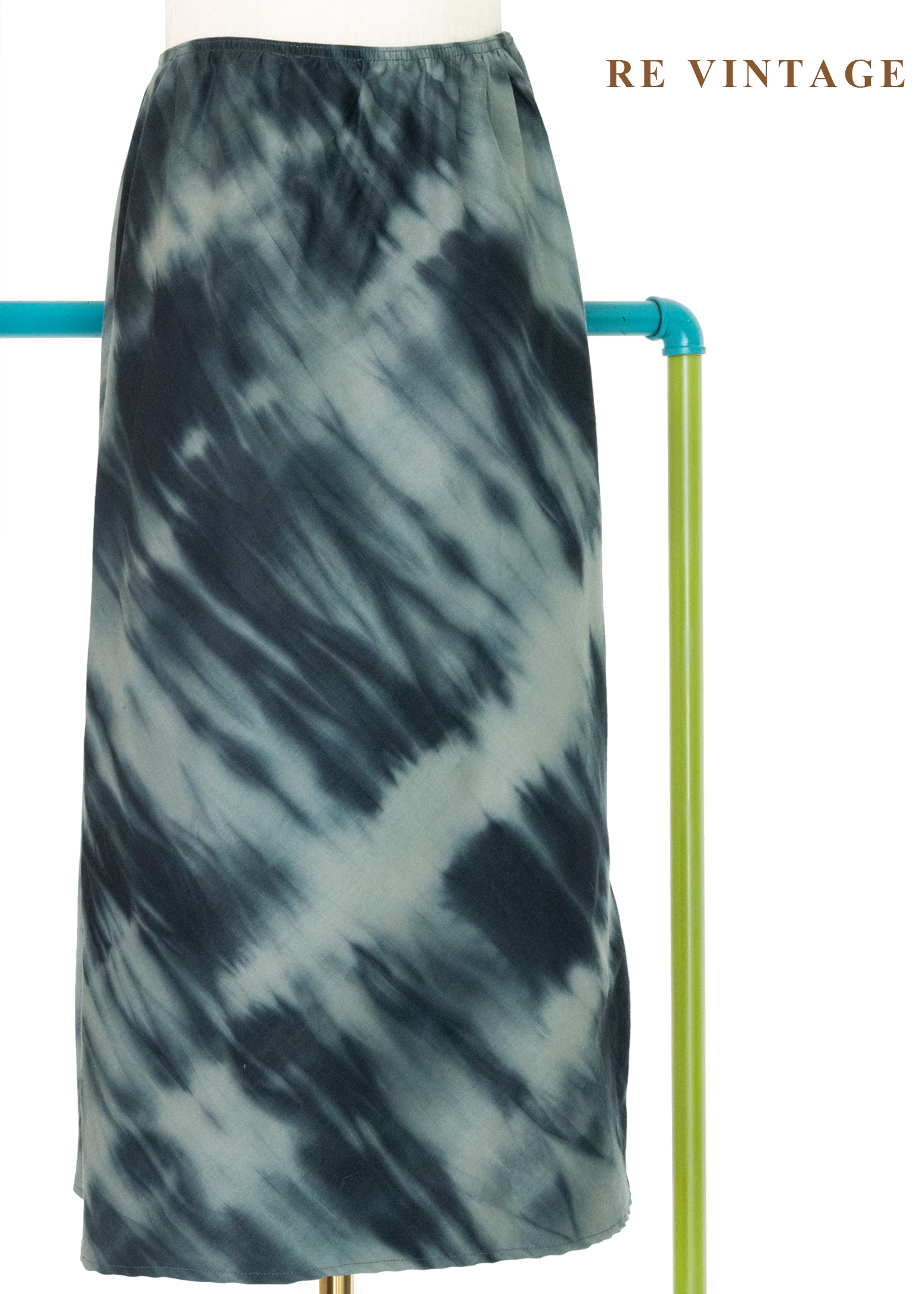 水墨綠迷蹤中長裙(22-29")6