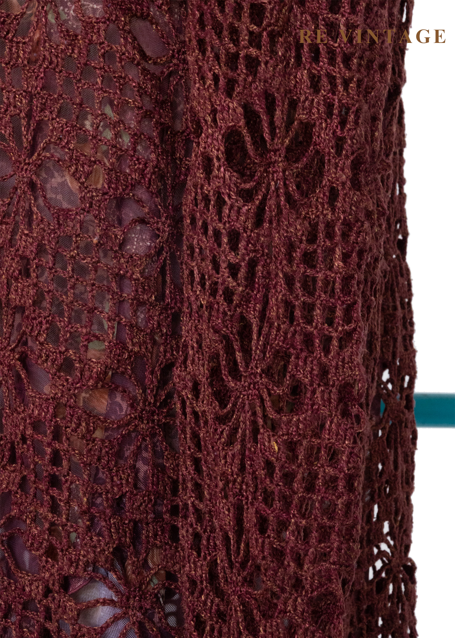 酒紅鉤花暖光透膚罩衫外套9