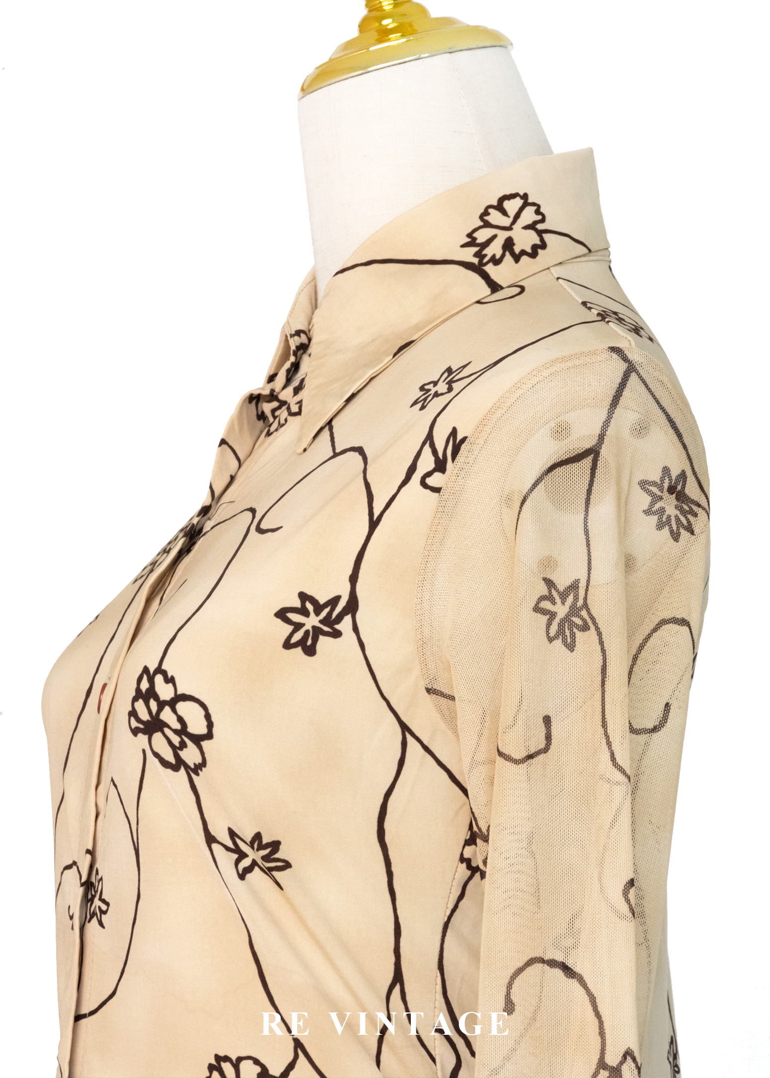 奶油霧光花筆觸上衣7