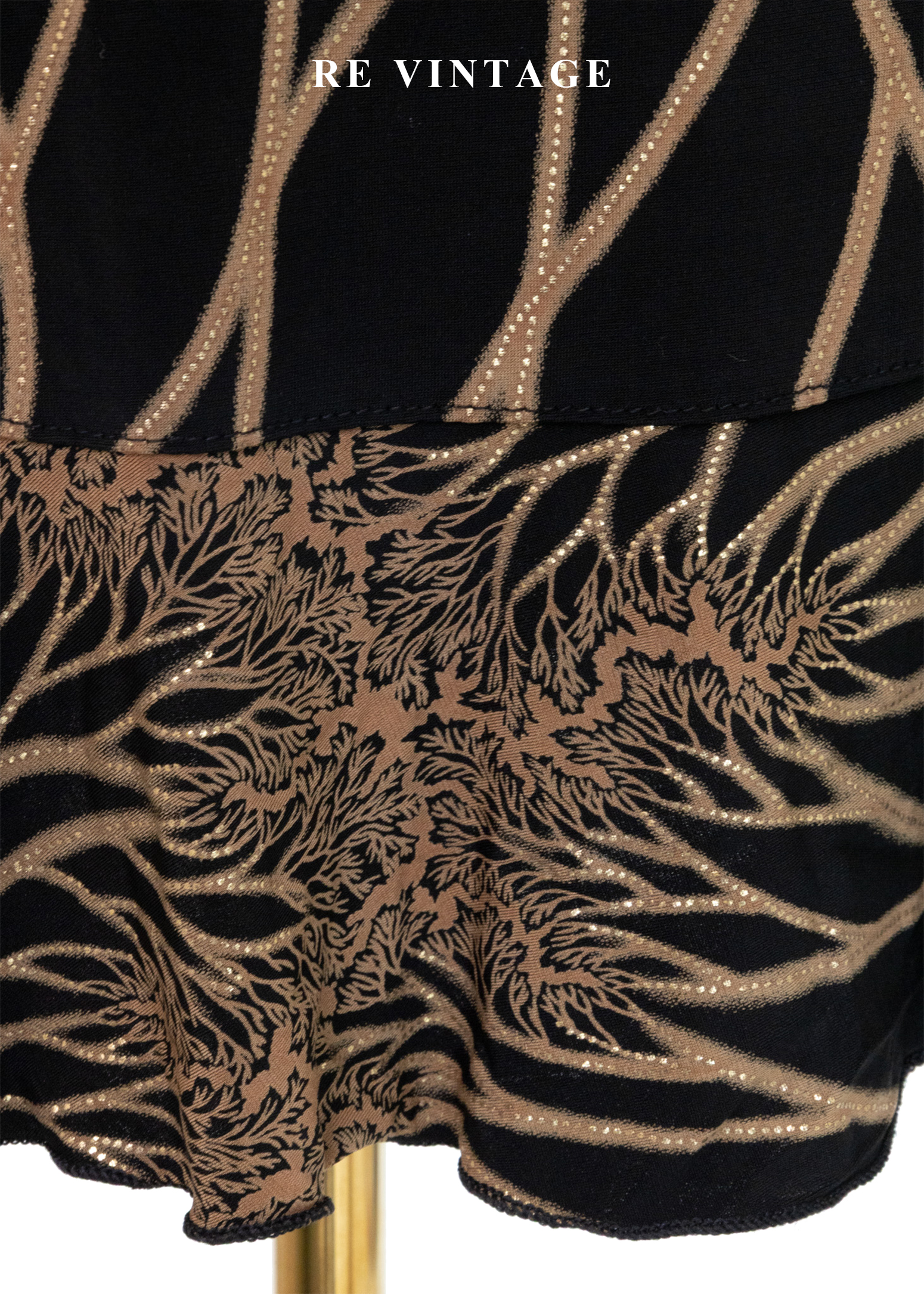 黑與金藤蔓黑長裙(25-30")7