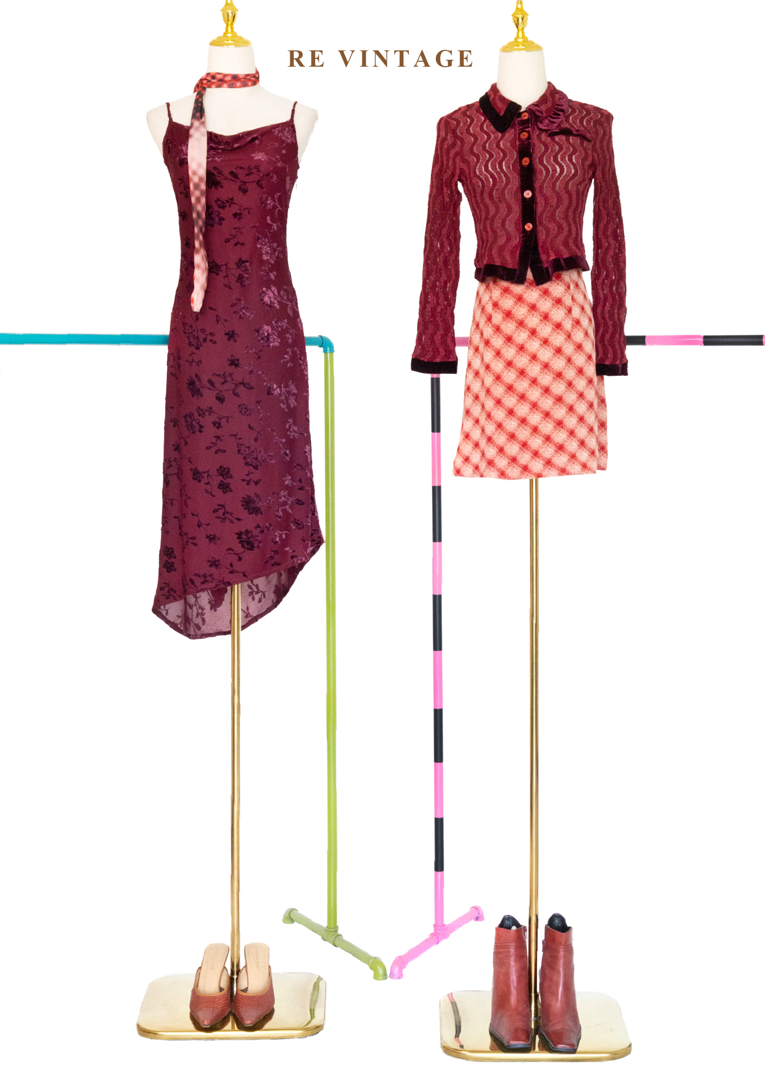 Scarlet checks 暖紅格調短裙 (27")2