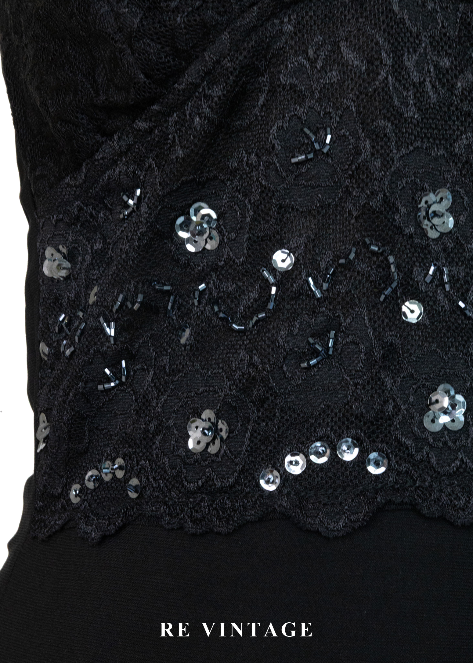 星空下的黑蕾絲與亮片繞頸背心9