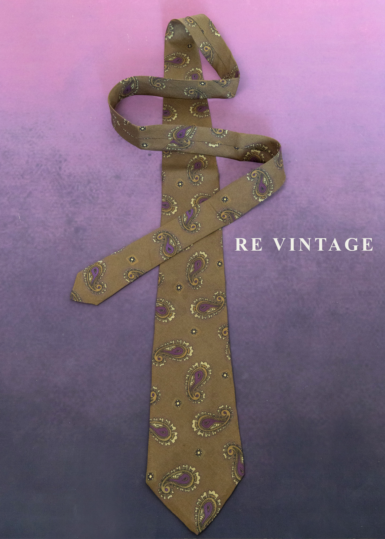 棕綠色變型蟲蟲領帶