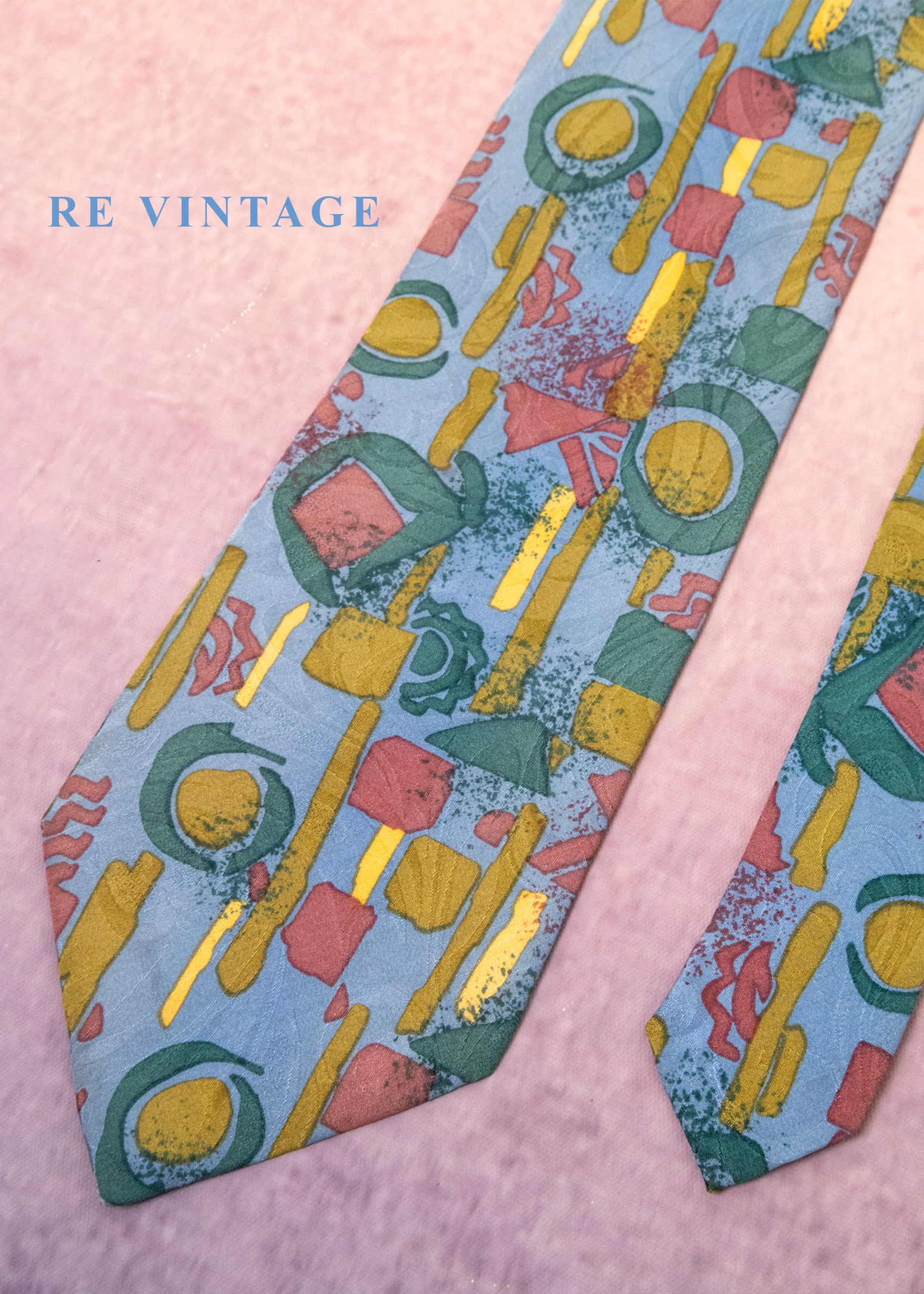 淺藍幾何塗鴉領帶12