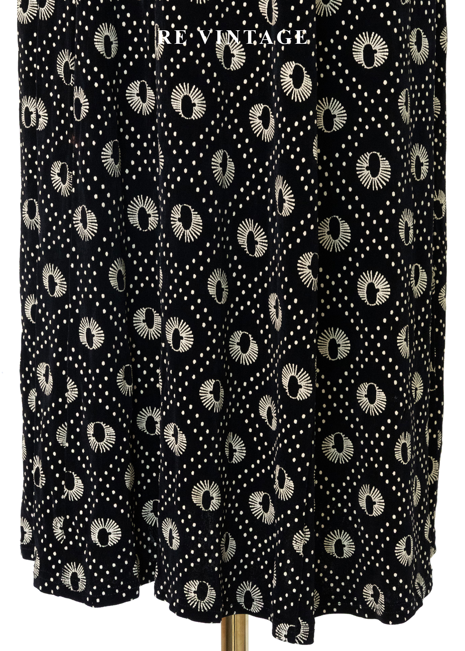 奶黃孔雀眼波點長裙(26-30")4