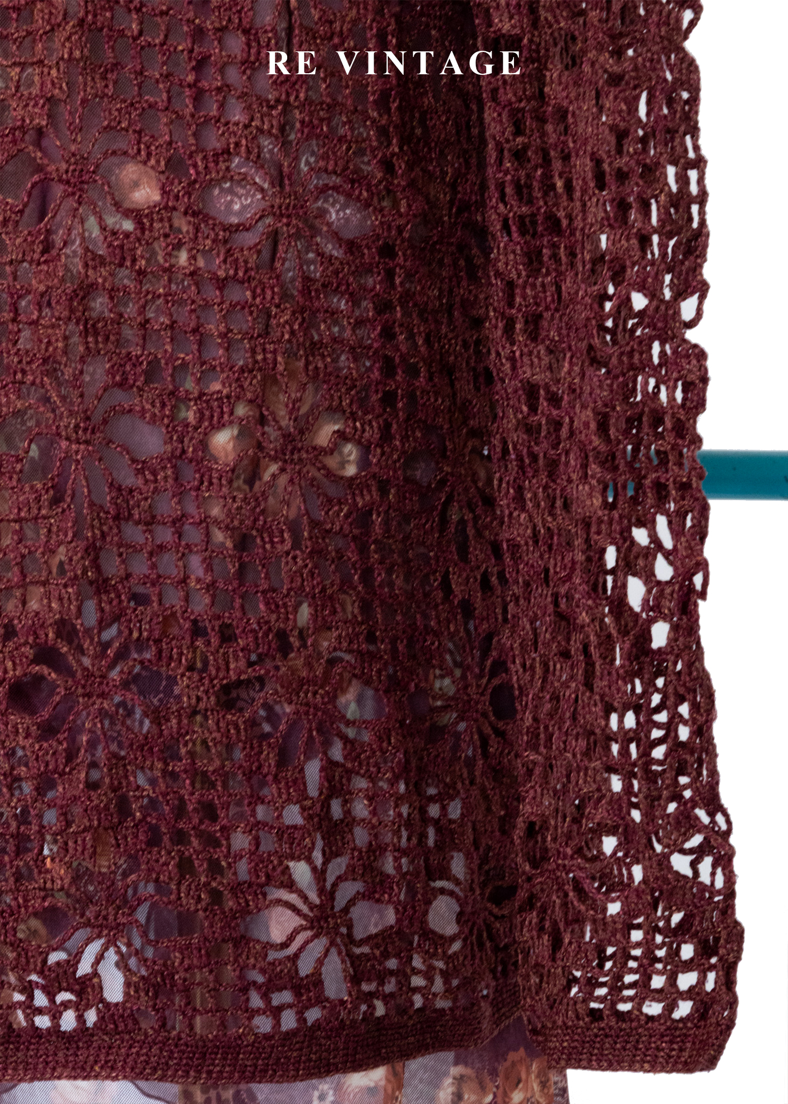 酒紅鉤花暖光透膚罩衫外套11