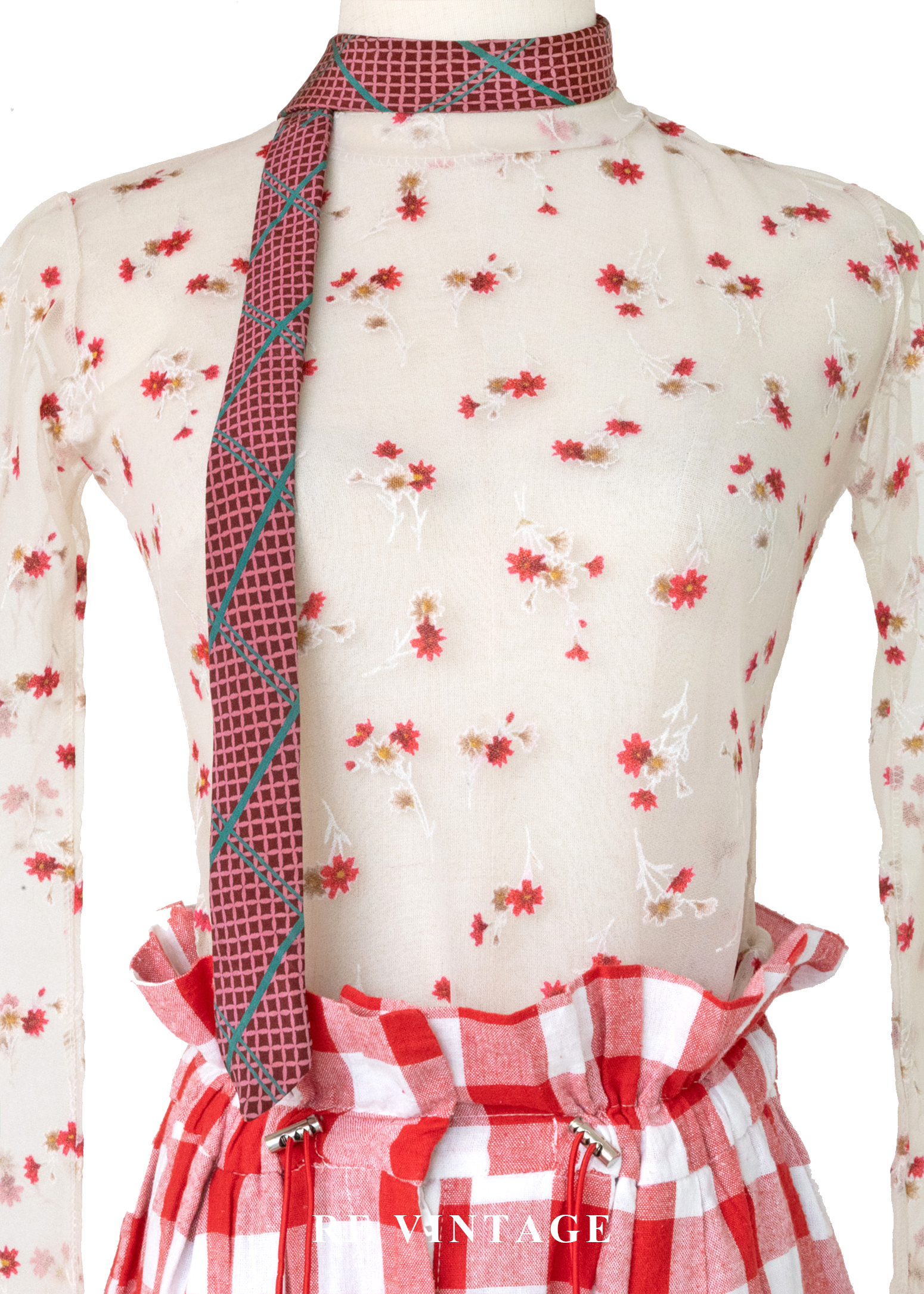 草莓汽水花香味網紗上衣3