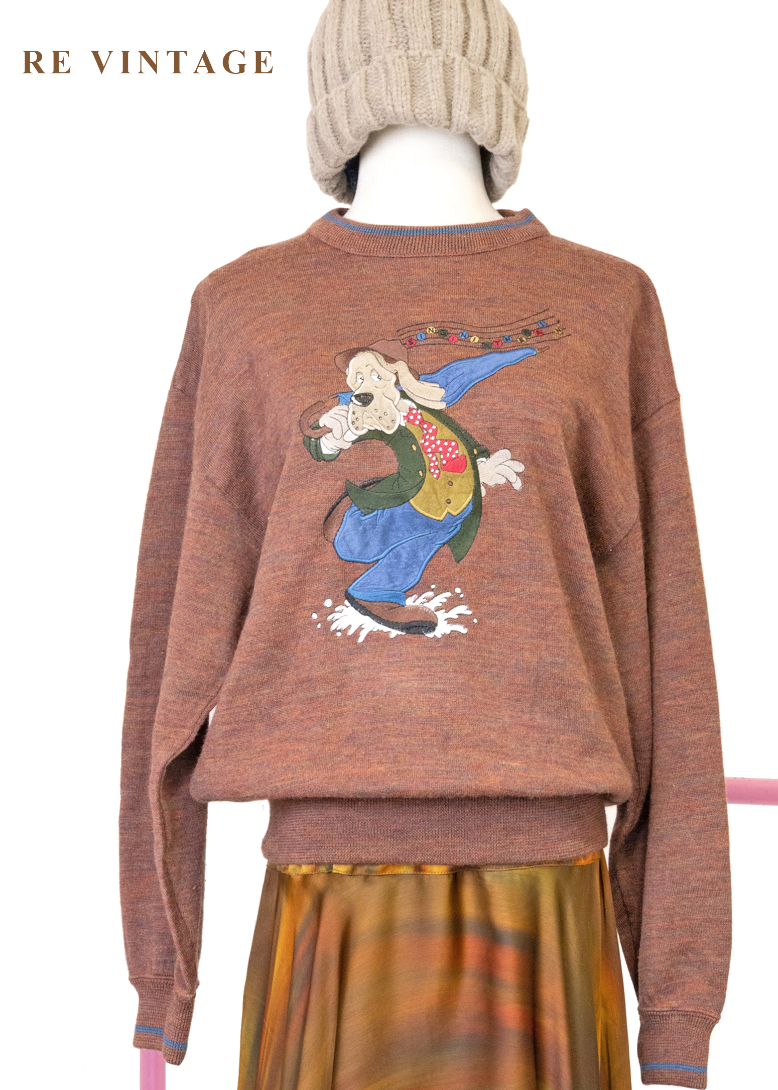 下雨天頑皮狗紅棕色針織毛衣