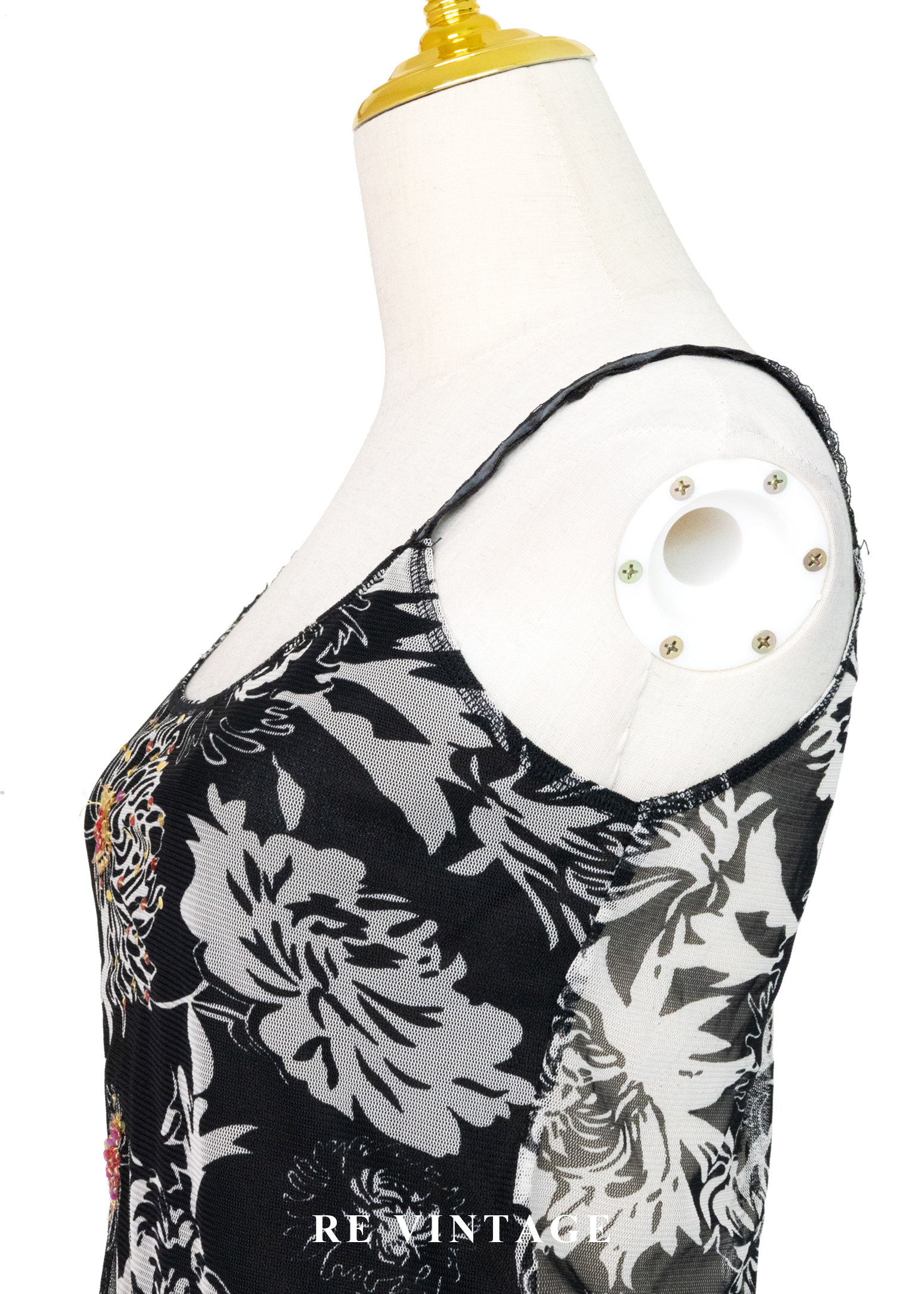 繁花餘燼 -亮片花卉透膚背心8